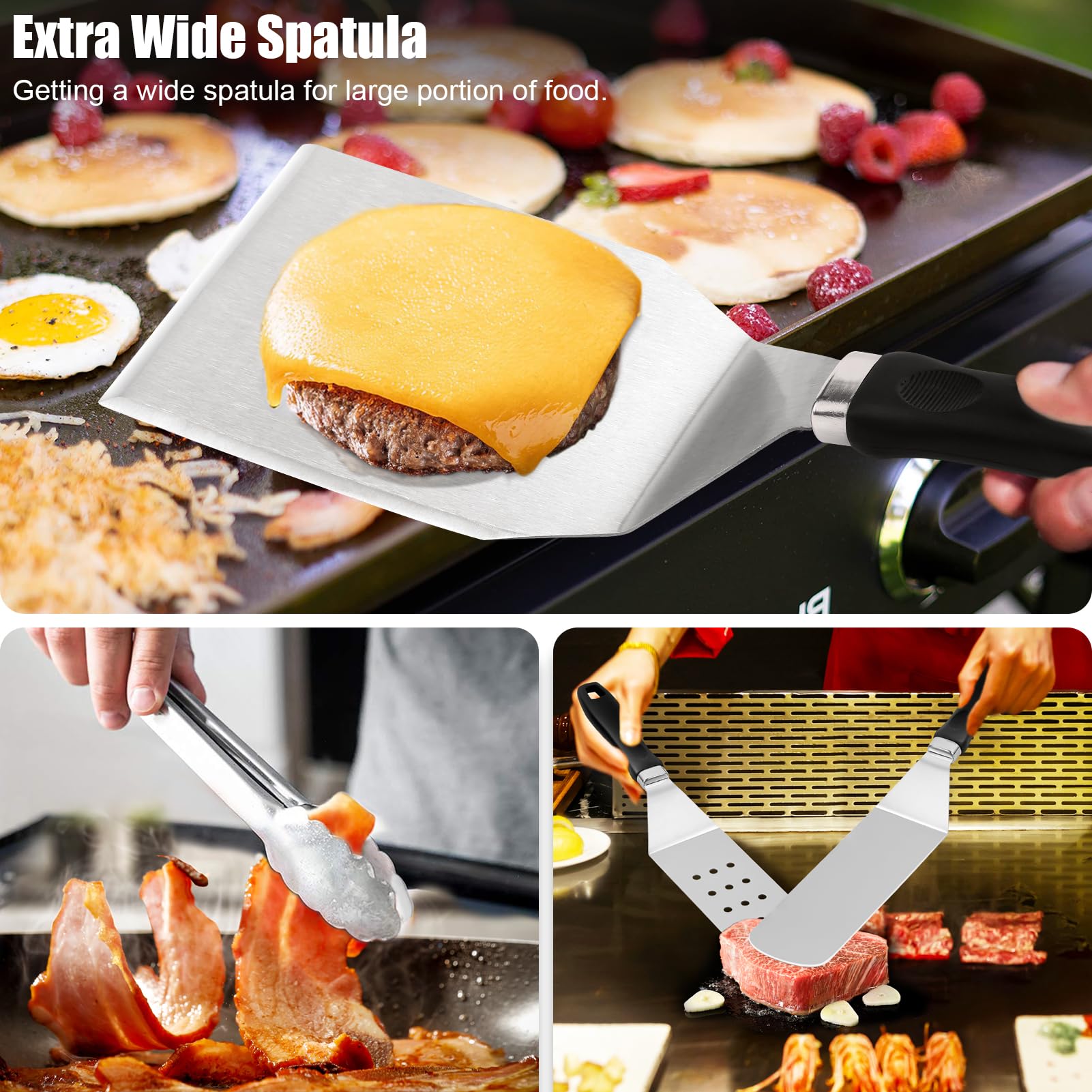 Grilliance 27Pcs Blackstone Griddle Accessories Kit, Flat Top Grill Tools For Camp Chef,Hibachi Enlarged Spatula Gift Set With B