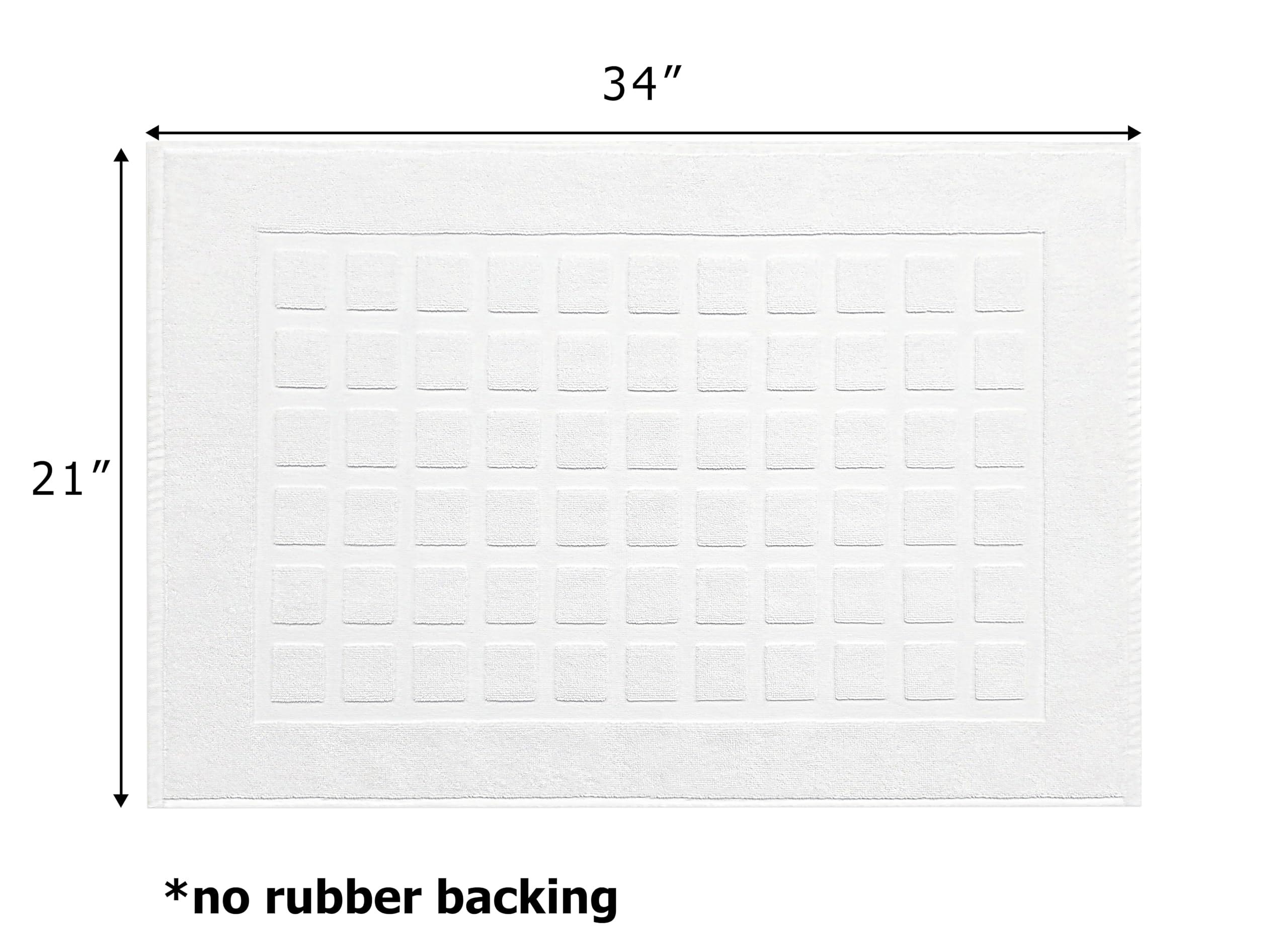 Cotton Craft Bath Tub Mat - Sculpted Tile 100% Cotton Ultra Absorbent Low Lint 1000 Gsm Luxury Bath Mat - Hotel Spa Shower Bathr