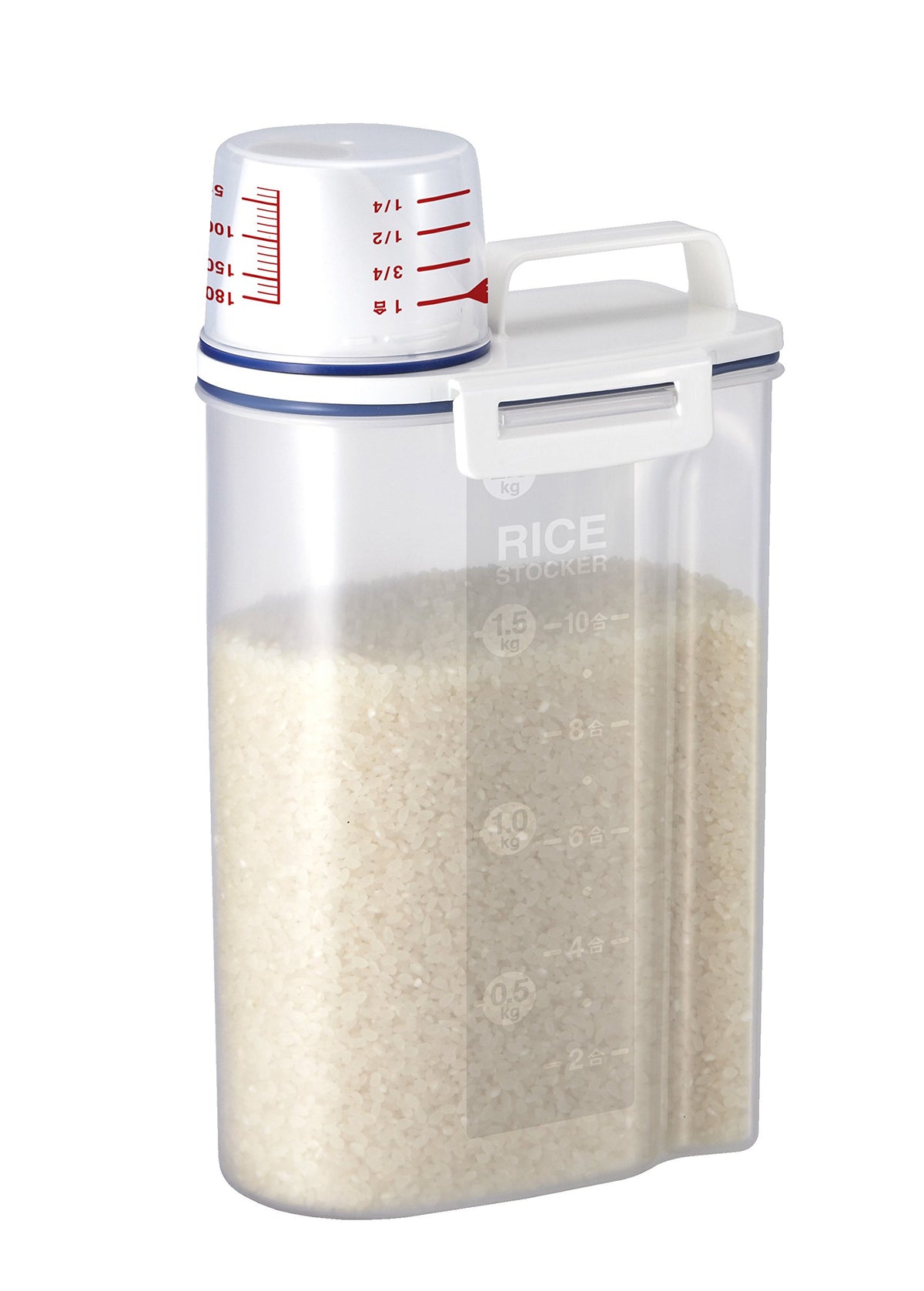 Asvel 7509 Rice Container Bin With Pour Spout Plastic Clear 2Kg