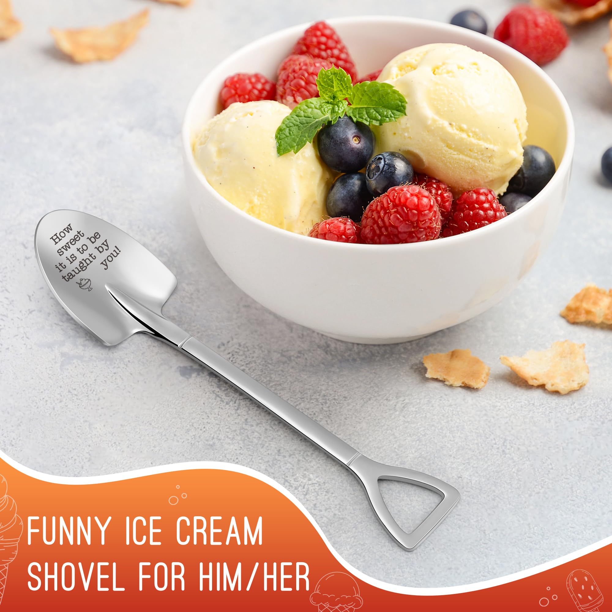 Funny Ice Cream Shovel Gifts for Teacher Appreciation Gift Women Thank You Teachers End of Year Presents Professor Instructor Me