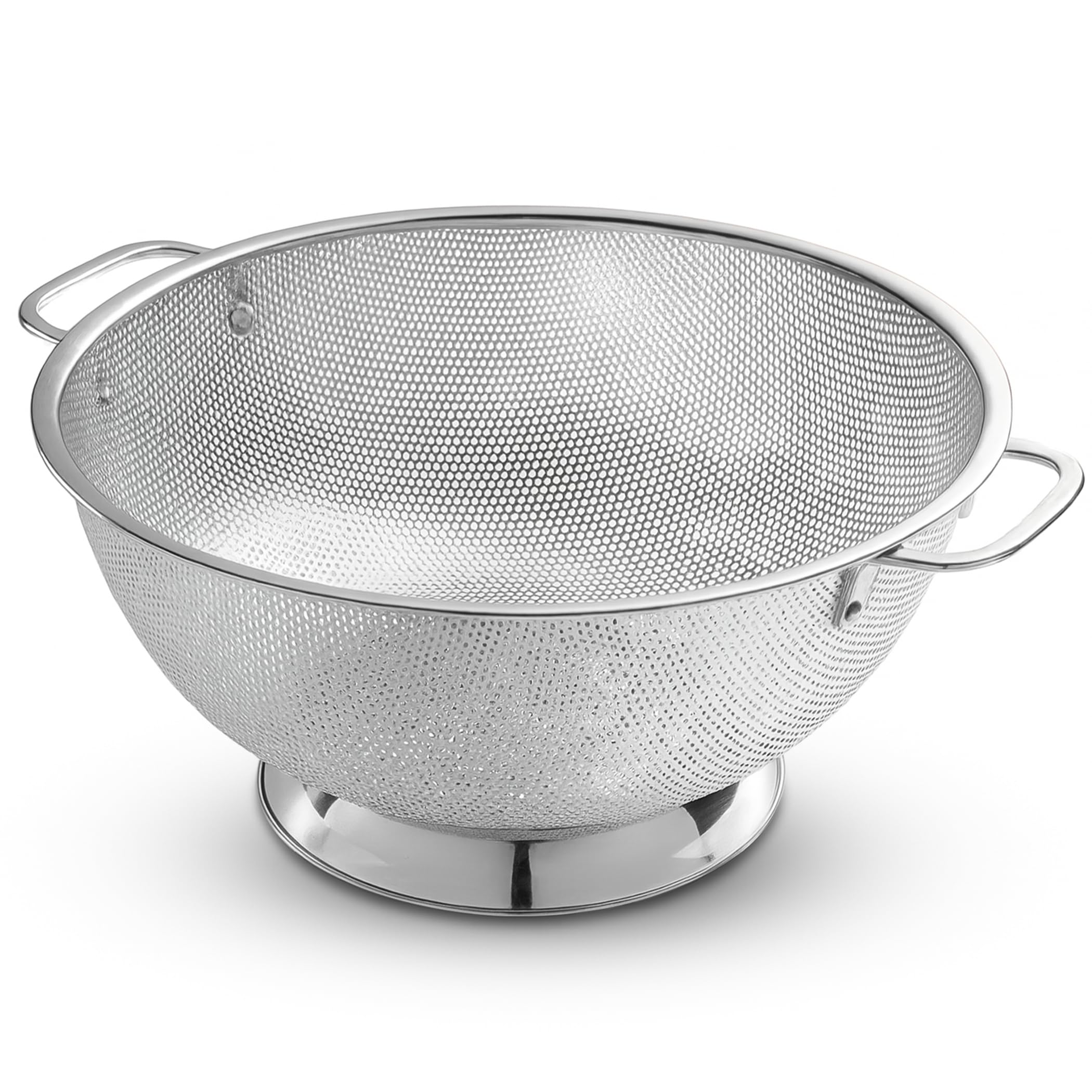 Bellemain 5 Qt Metal Colander With Handle | Pasta, Spaghetti, Berry, Fruit, Vegetable, Kitchen Food Strainer Basket | 18/8 Stain