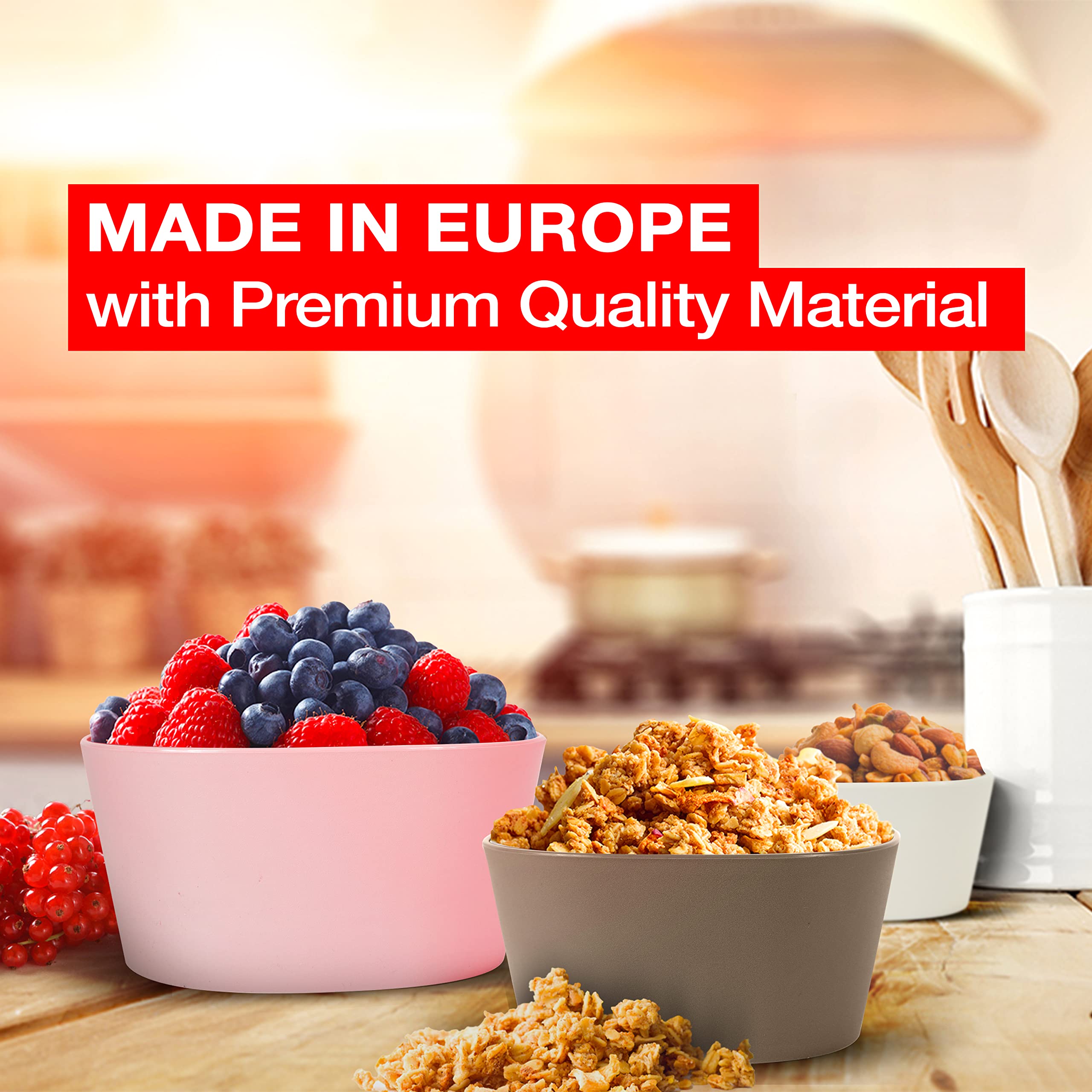 Mueller Mixing Bowls, 4-Piece Nesting Bowls Set, Food Prep Bowls, European Made, Microwave And Dishwasher Safe Mixing Bowl Set