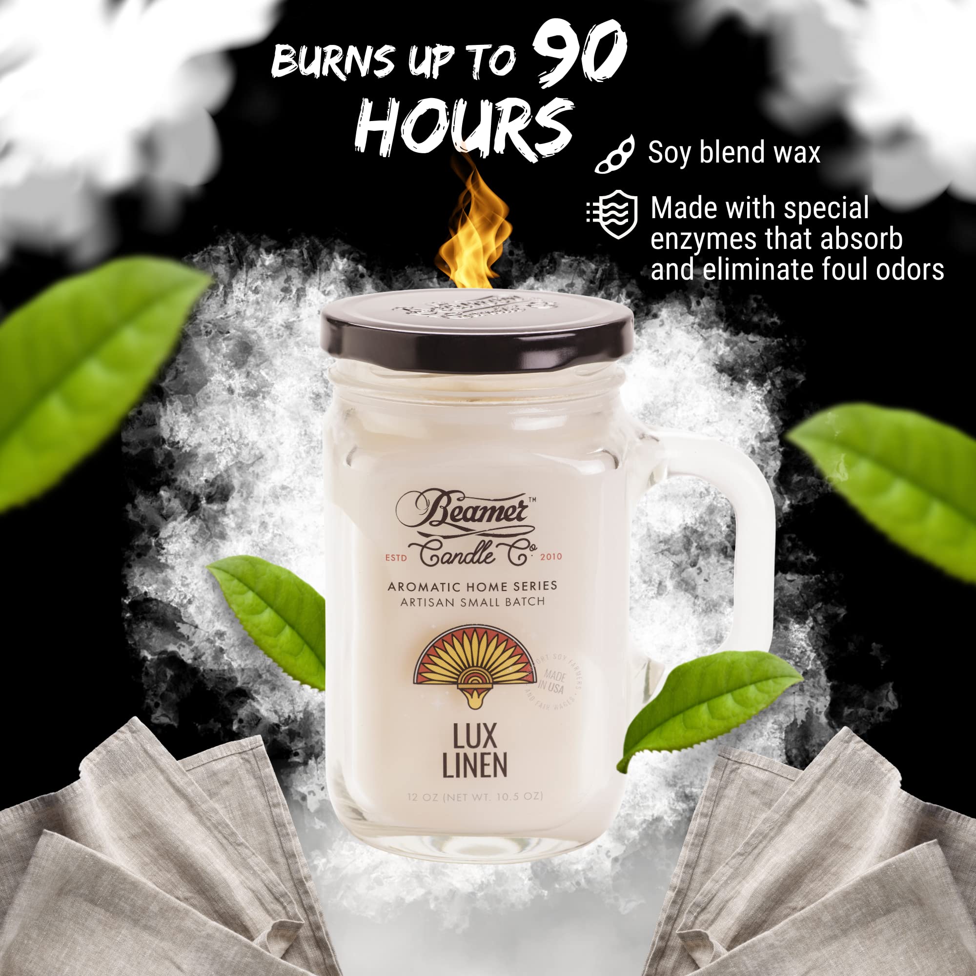 Beamer Candle Co. Aromatic Collection - Lux Linen Large Candle