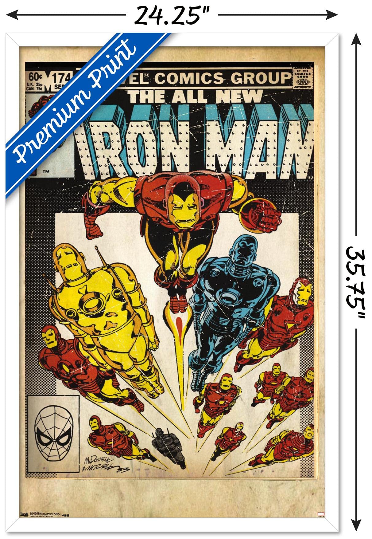 Trends International Marvel Comics - Iron Man - Cover #174 Wall Poster, 22.375'' X 34'', White Framed Version
