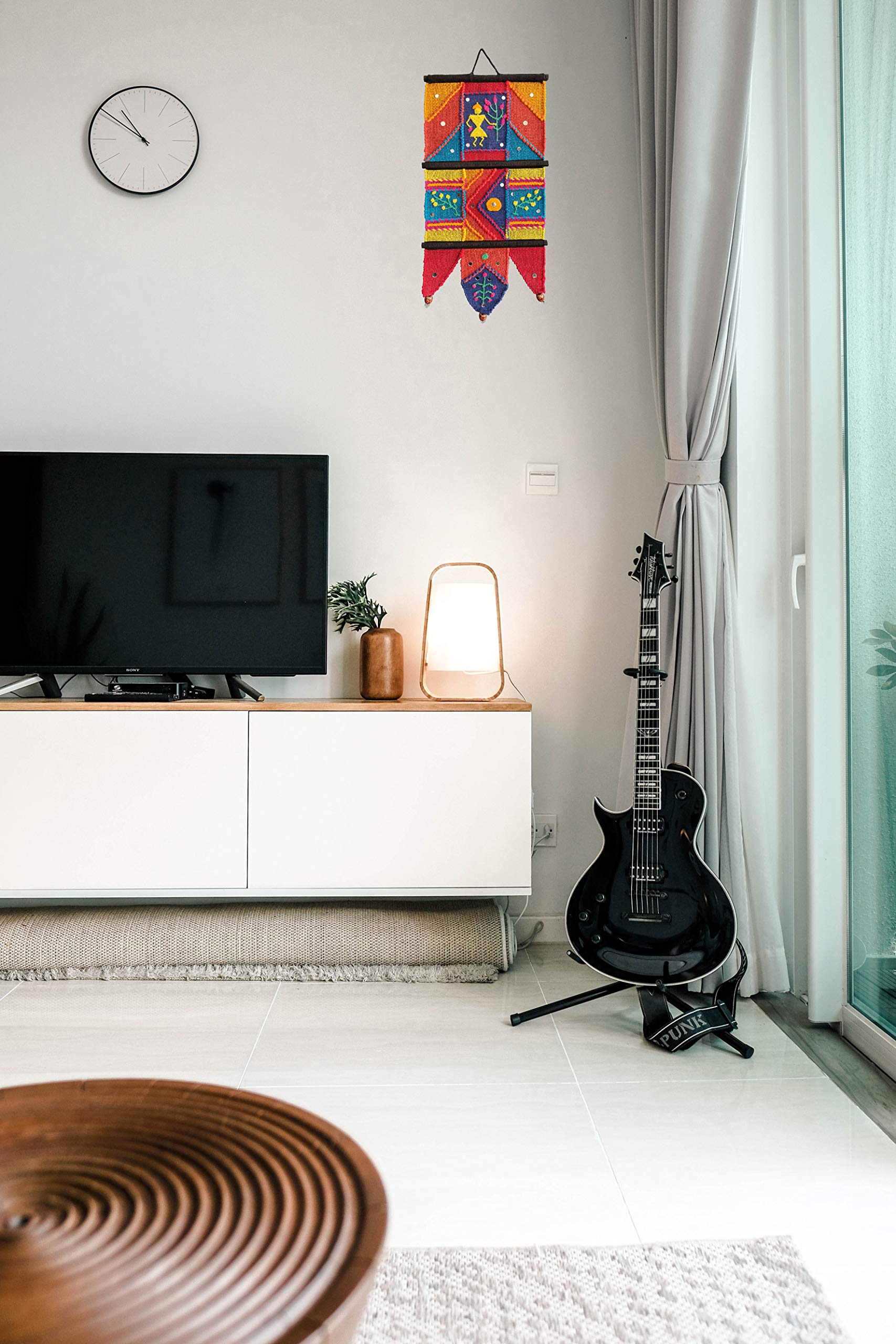 VARUNAVI Handloom Cotton Warli wall Hanging Home Decor Tapestry 22 X 11(Multi Colour)