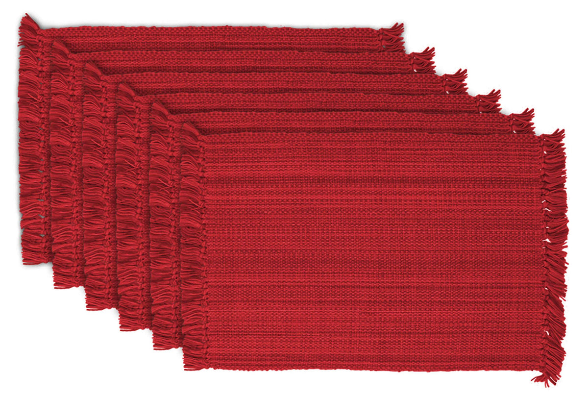 Dii Variegated Tabletop Collection, Placemat Set3X19, Tango Red, 6 Piece
