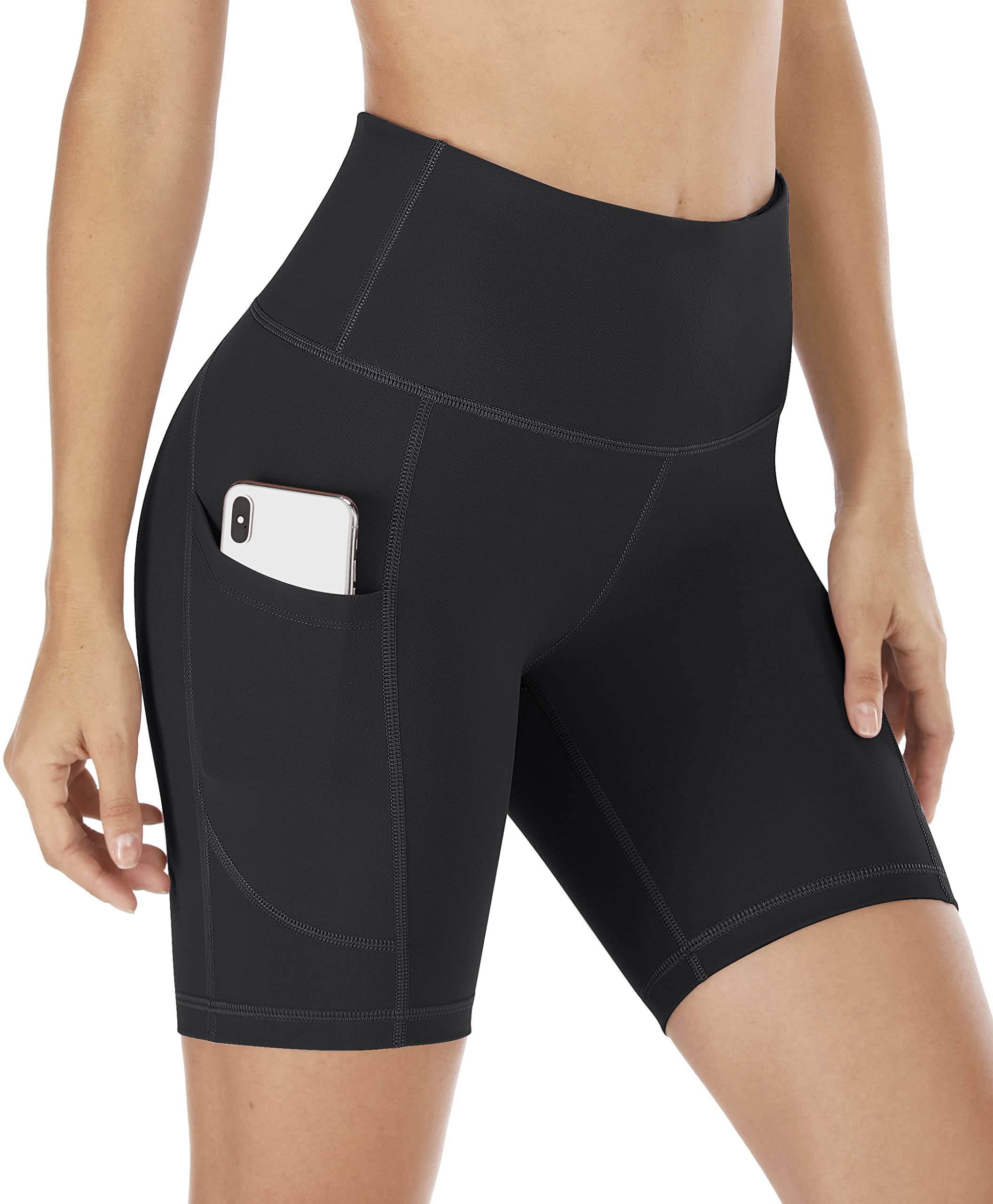 Iuga Workout Shorts For Women With Pockets High Waisted Biker Shorts For Women Yoga Shorts Running Shorts (Black, Xx-Large)
