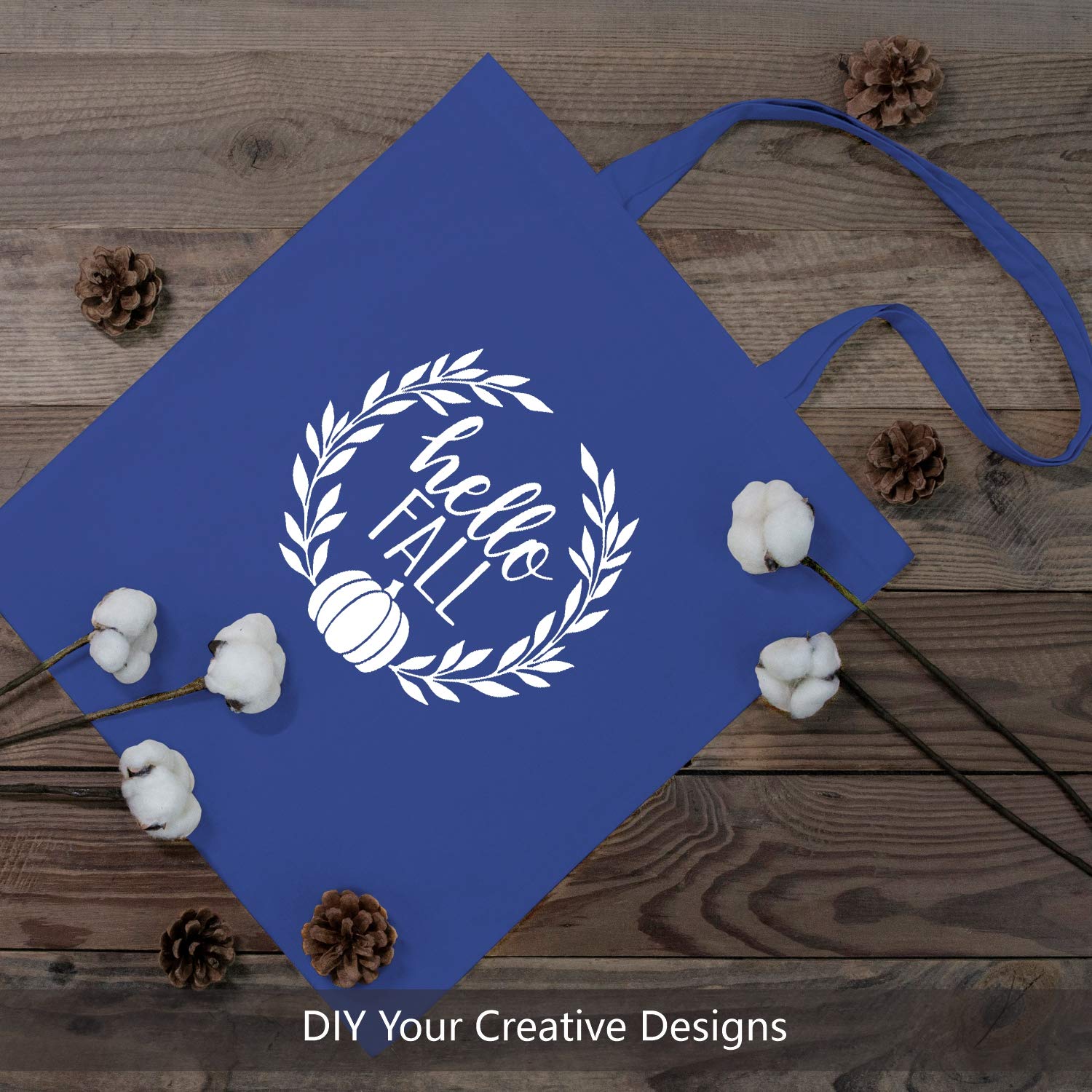 Topdesign 24-Pack Economical 16''X15'' Blue Cotton Tote Bag, Lightweight Medium Reusable Grocery Shopping Cloth Bags, Suitable F