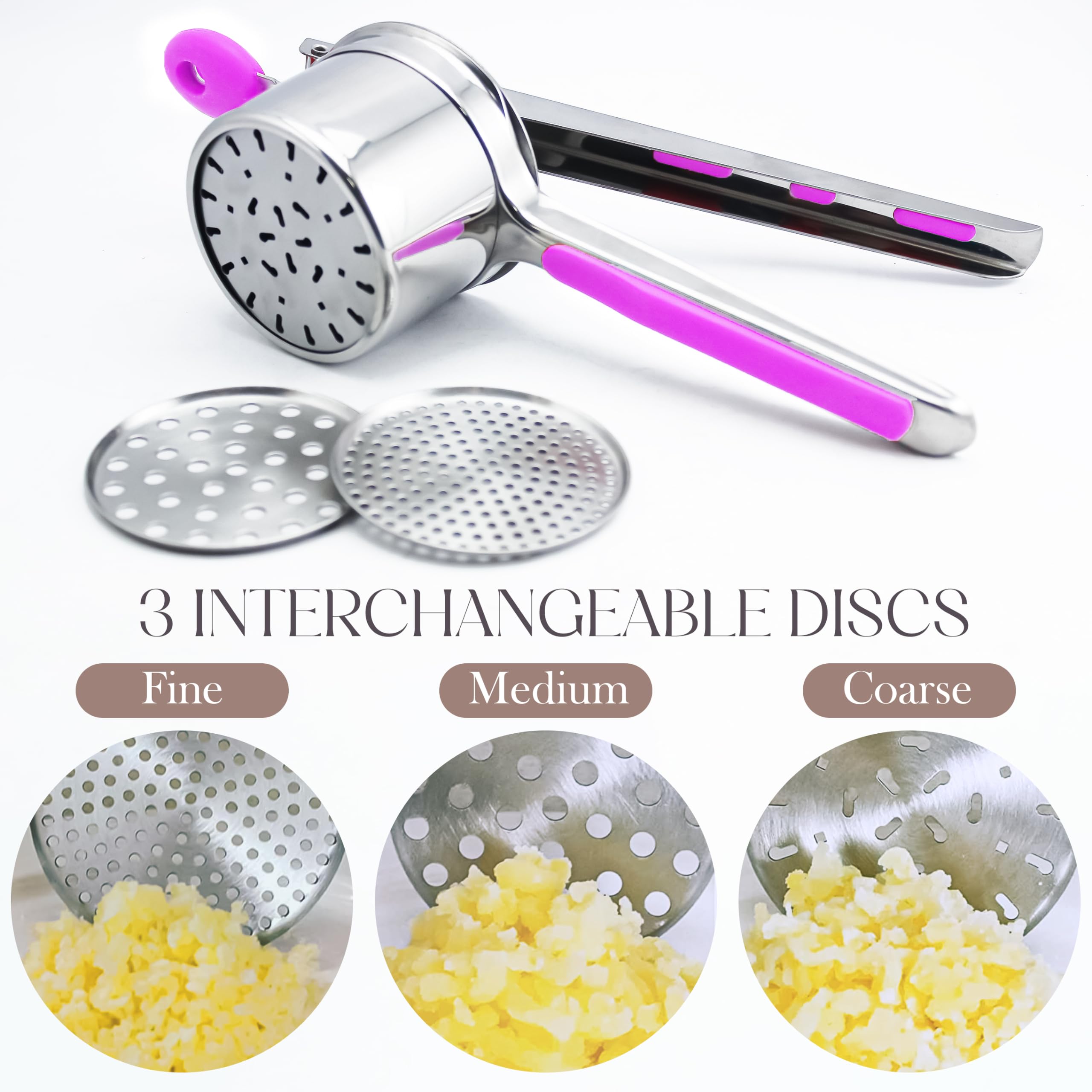 Bellemain 15 Oz Large Potato Ricer | Heavy-Duty Stainless Steel Potato Ricer & Masher | Perfect For Mashed Potatoes | Ricer Kitc