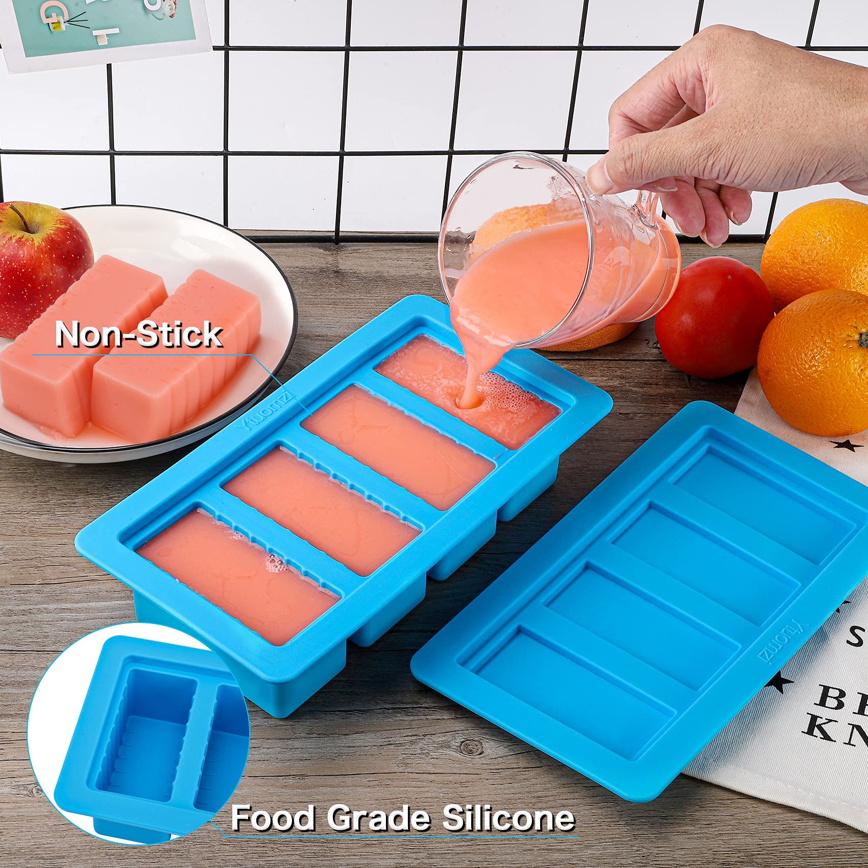 Butter Mold With Lid, Silicone Butter Tray Container With Spatula, Non-Stick Silicone Butter Molds For Making 4 Stick Forms Herb