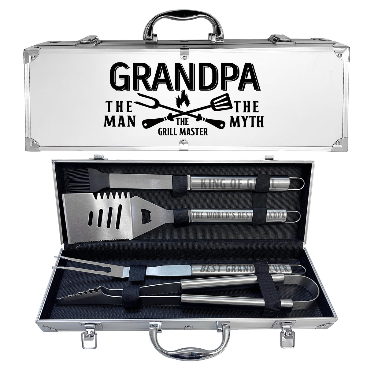 Gifts For Grandpa, Fathers Day Grandpa Gifts For Him Heavy Duty Grilling Accessories Kit For Backyard Bbq, Thick Stainless Steel