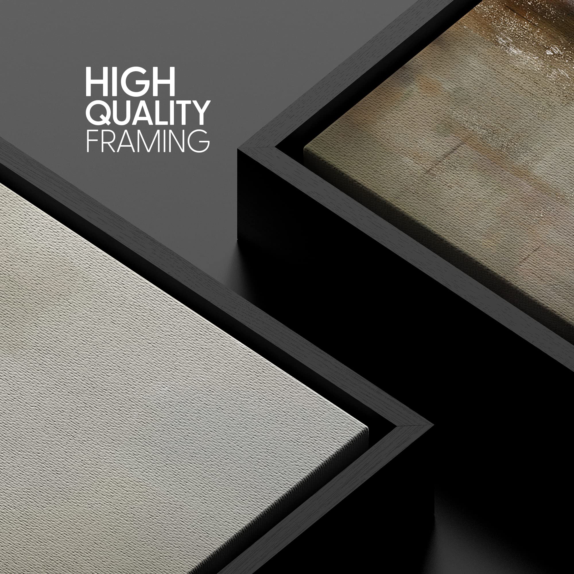 Signwin Framed Canvas Wall Art Dramatic Golden Landscape By The Sea On A Cloudy Day Coastal Ocean Oil Painting Abstract Modern C