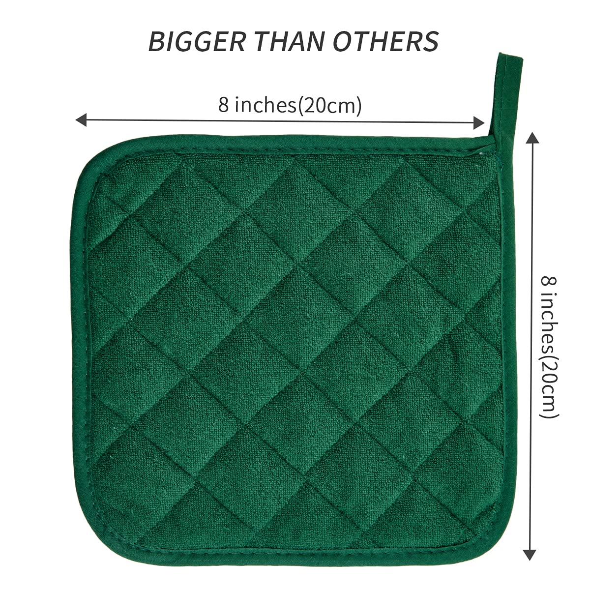 Pot Holders Buffalo Plaid Cotton Heat Resistant Potholder, Pot Holder, Hot Pads, Trivet For Cooking And Baking (5, Dark Green)