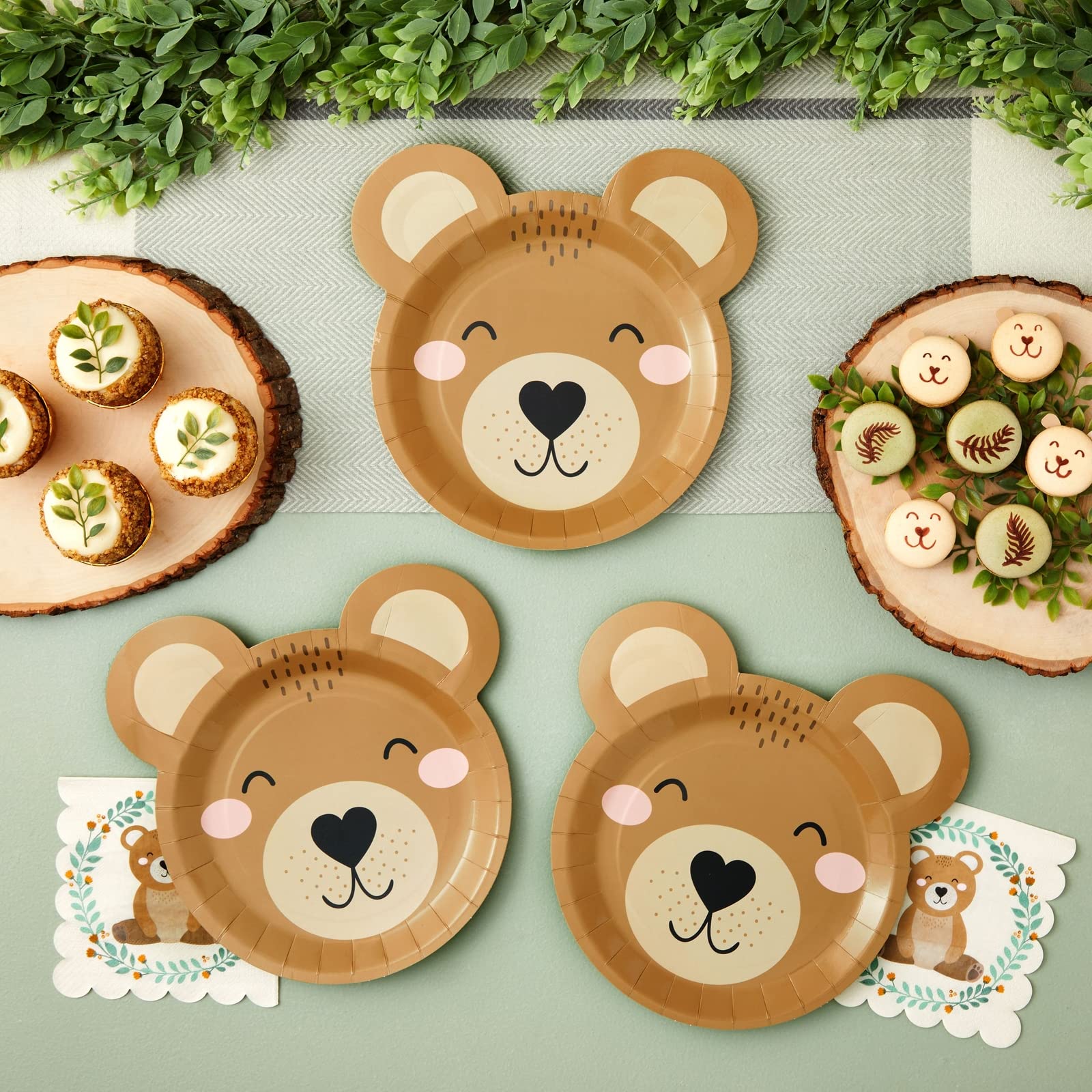 Sparkle And Bash 48-Pack Teddy Bear Paper Plates For Baby Shower Decorations (11X11 In)