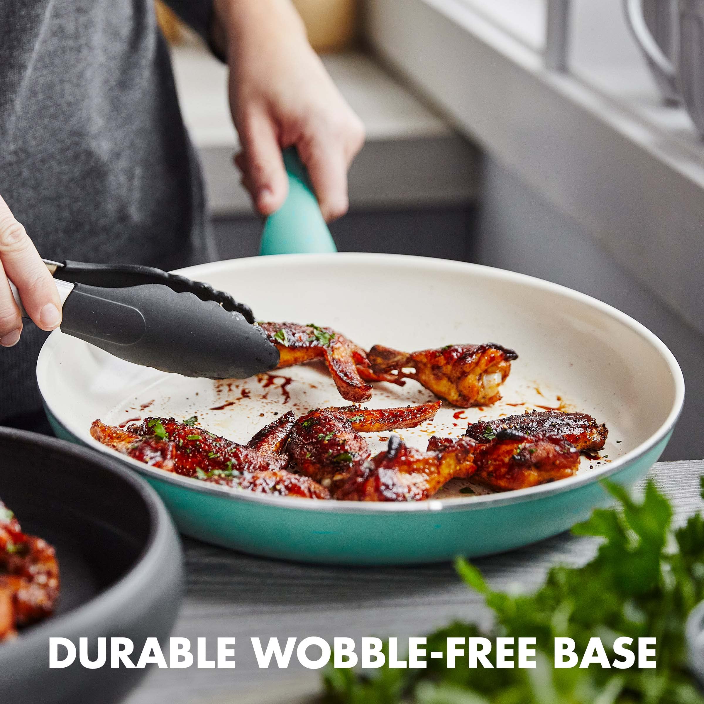 Greenpan Rio Healthy Ceramic Nonstick 7'' 9.5'' And 11'' Frying Pan Skillet Set, Pfas-Free, Dishwasher Safe, Turquoise