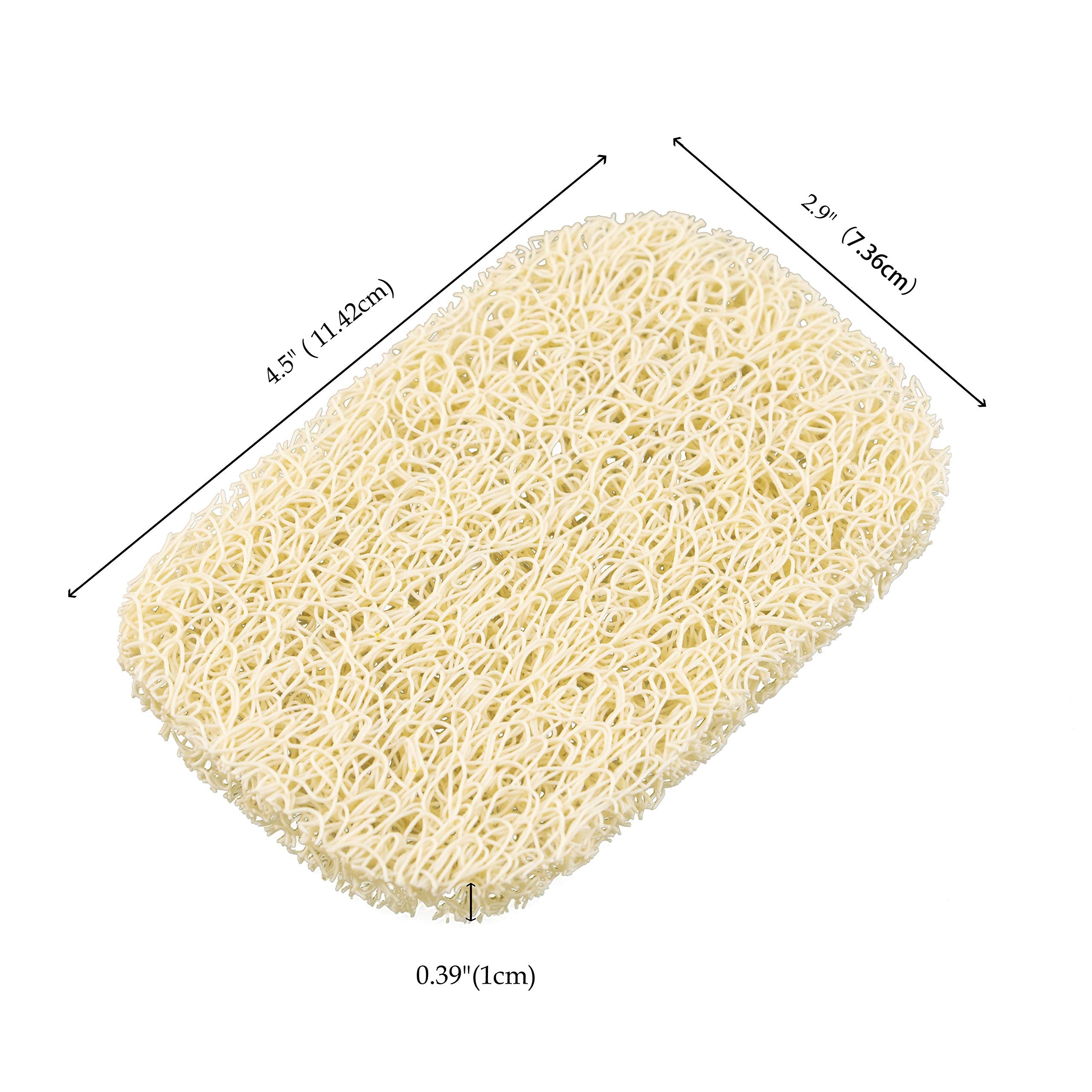 Snowkingdom 4 Pack Beige Soap Saver Draining Lift Pad 2.9'' X 4.5'' Pvc Bpa-Free Non-Slip Durable