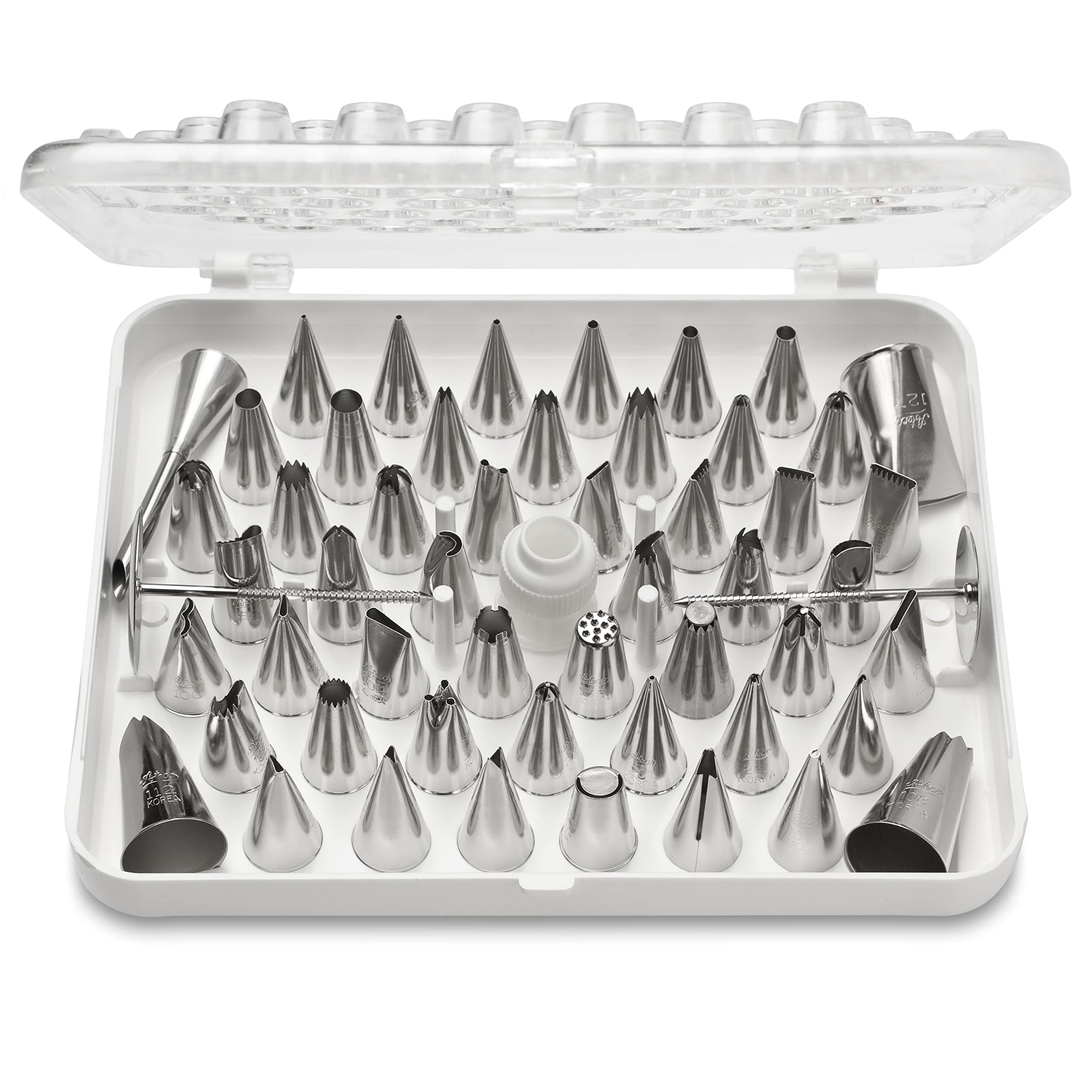 Ateco Cake, 783 55 Pc Decorating Tip Set, Silver