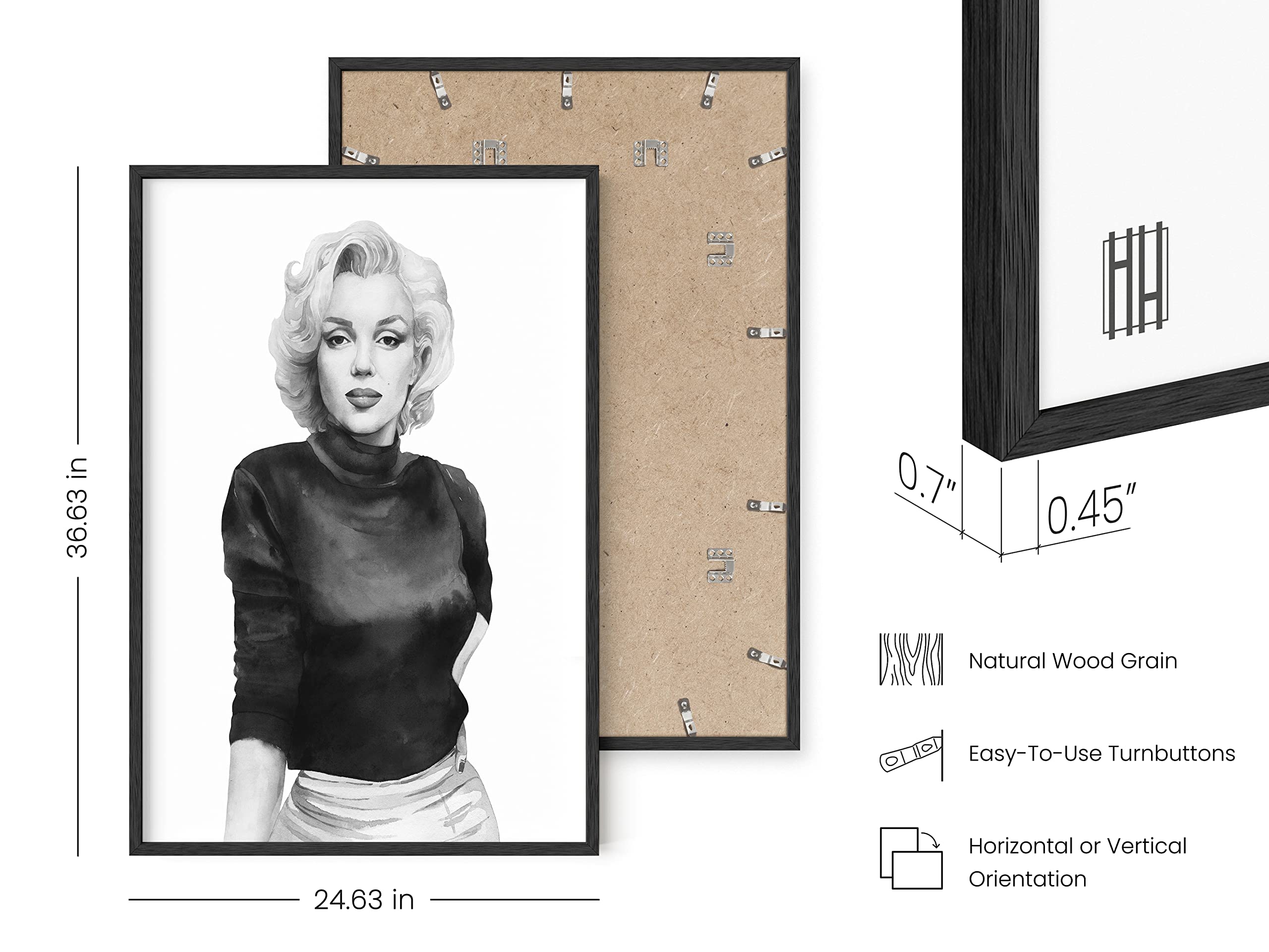 Haus And Hues Marilyn Monroe Poster - Marilyn Monroe Wall Art, Black And White Marilyn Monroe Pictures, Monroe Decor, Marilyn Mo