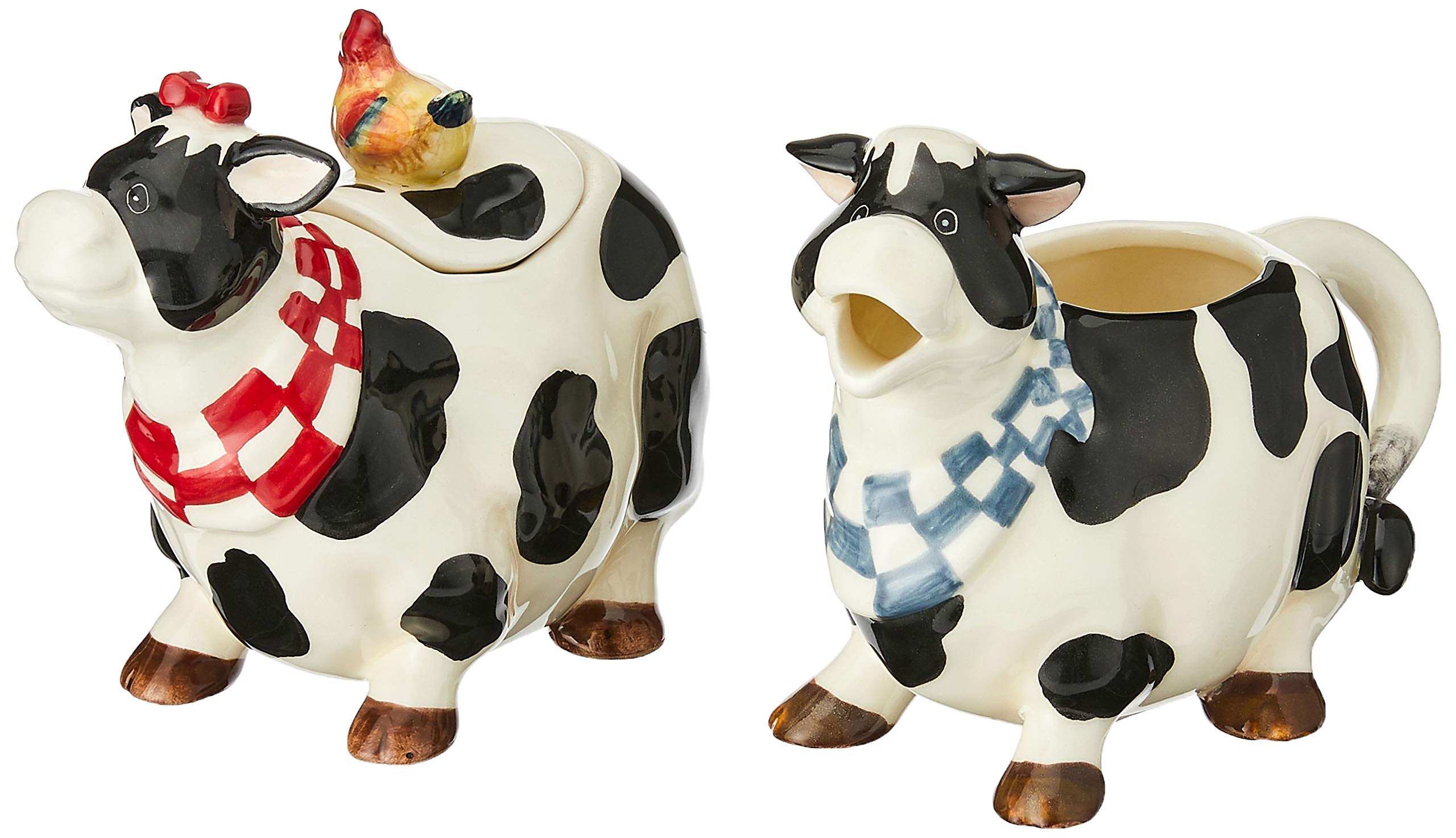 Appletree Design Barn Yard Cow Sugar And Creamer Set, 4-3/8-Inch, 4-1/2-Inch
