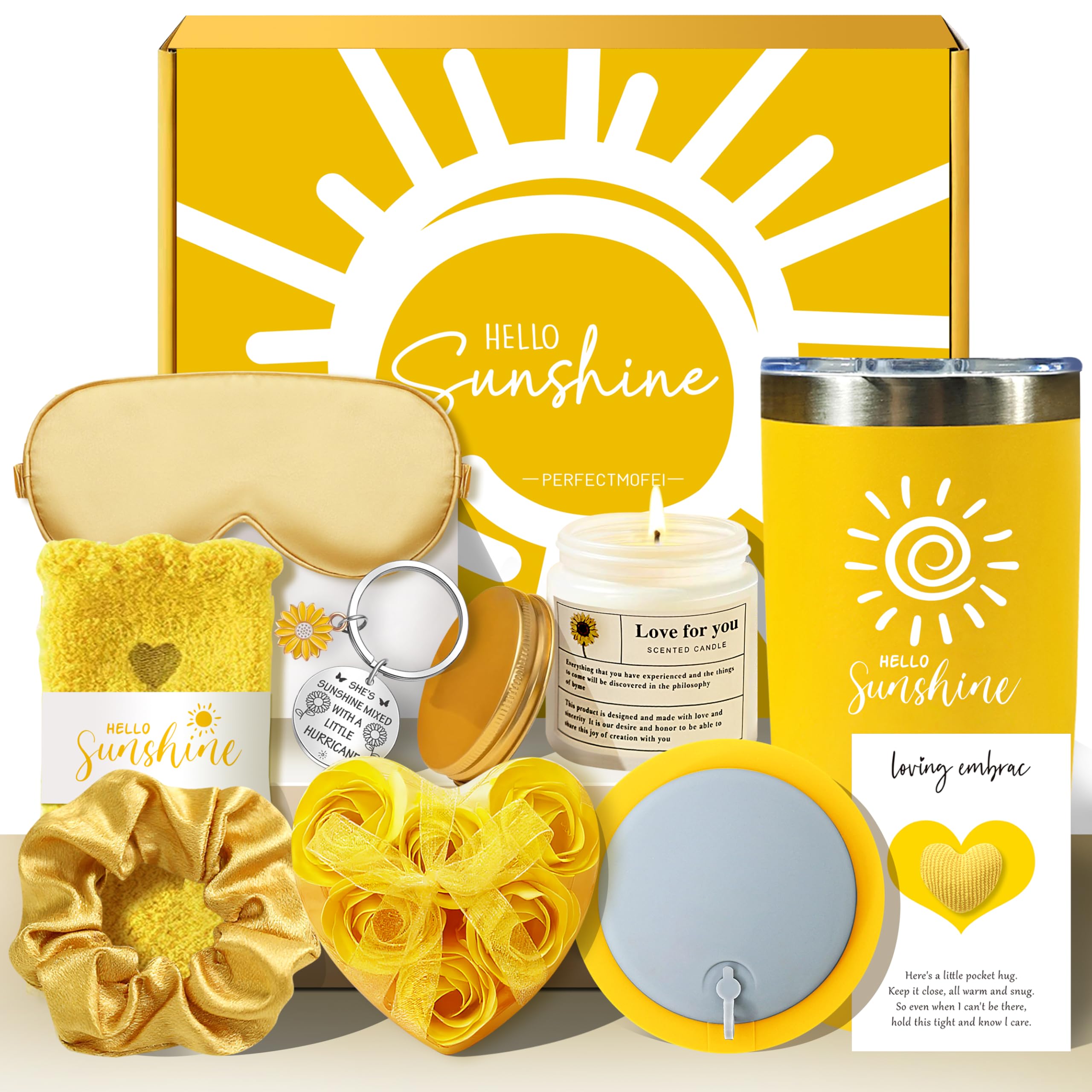 Birthday Gifts for Women Self Care Get Well Gifts Baskets Spa Care Package, Inspirational Sunflower Thinking of You Thank You Gi