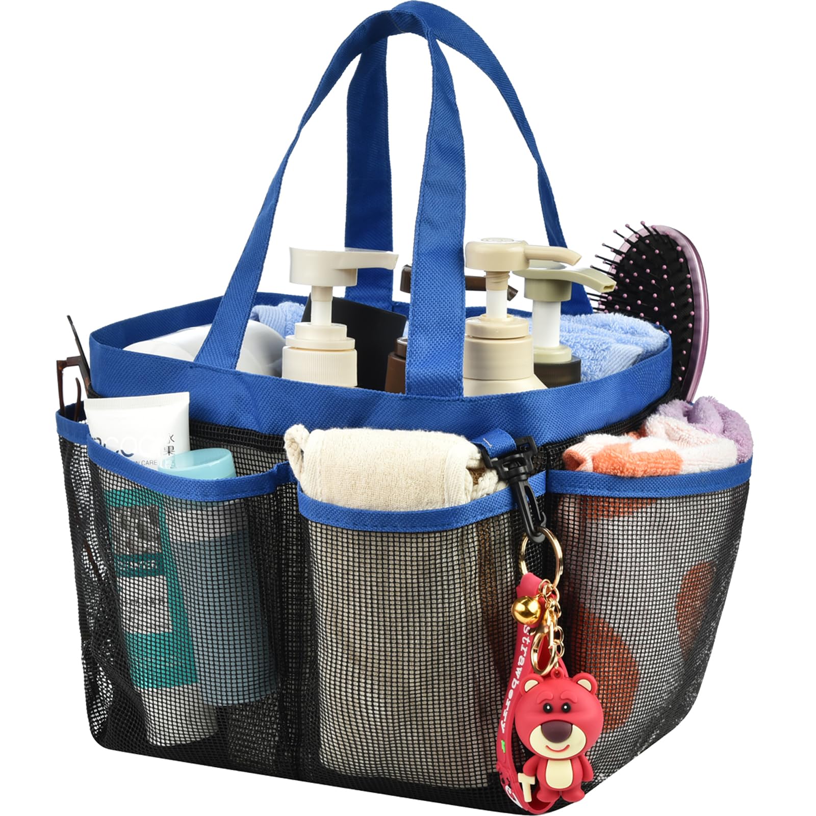Haundry Mesh Shower Caddy Tote, Large College Dorm Bathroom Caddy Organizer With Hook And Handles, 8 Basket Pockets For Camp Swi