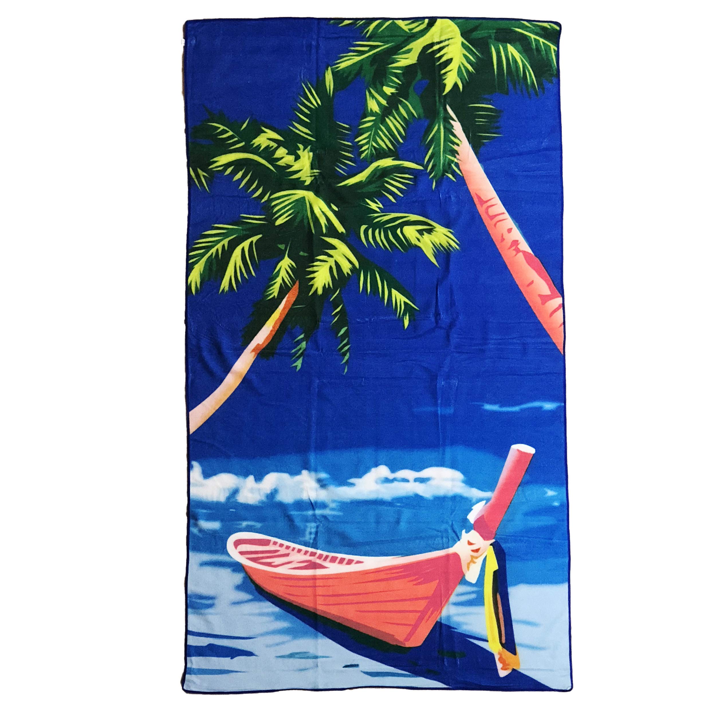 Allgala Oversize 40''X70'' Microfiber Beach Towel, Boat-Bt81108