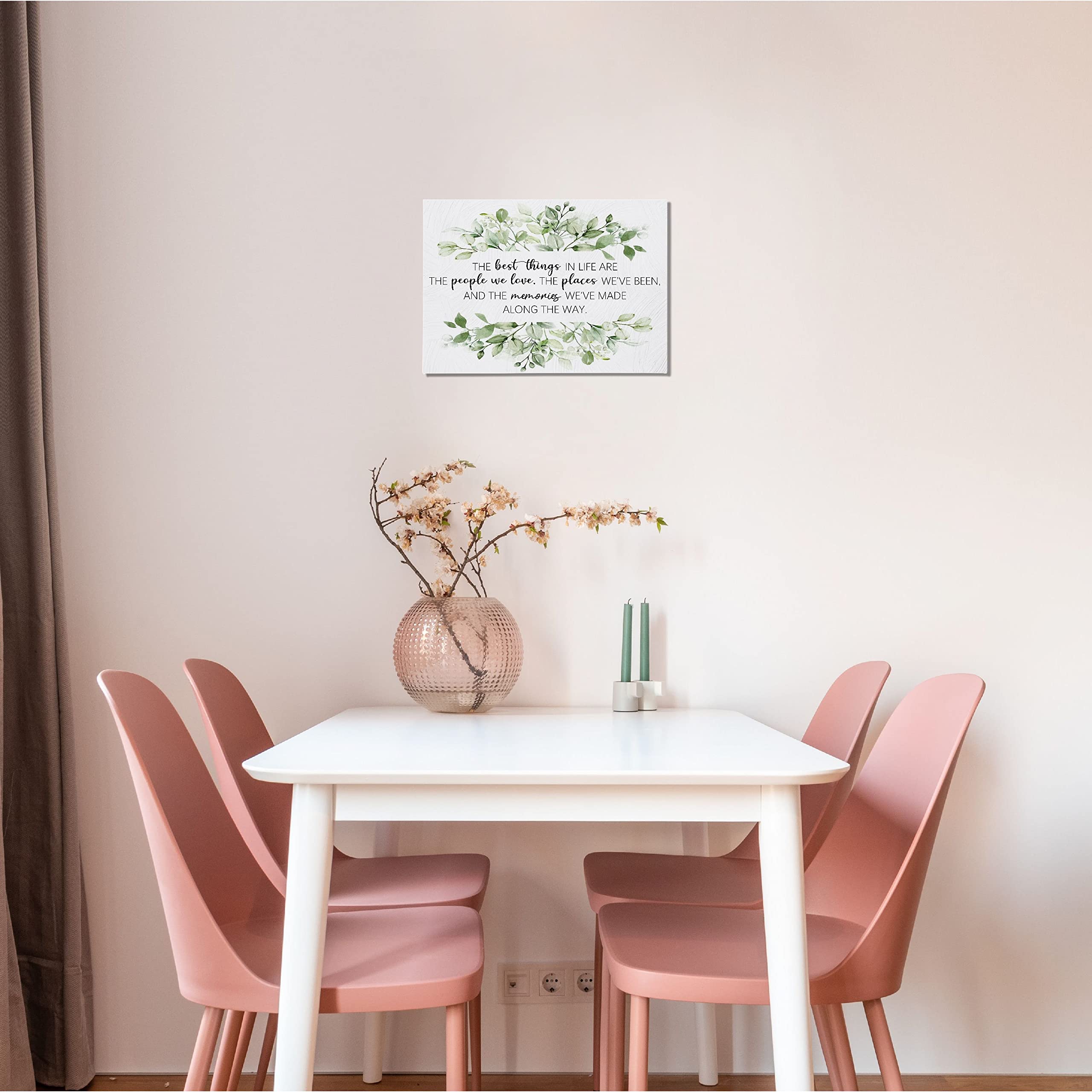 Biwsha Bathroom Decor, Inspirational Wall Decor, Sage Green Bathroom Accessories, The Best Things In Life Canvas Wall Art Prints