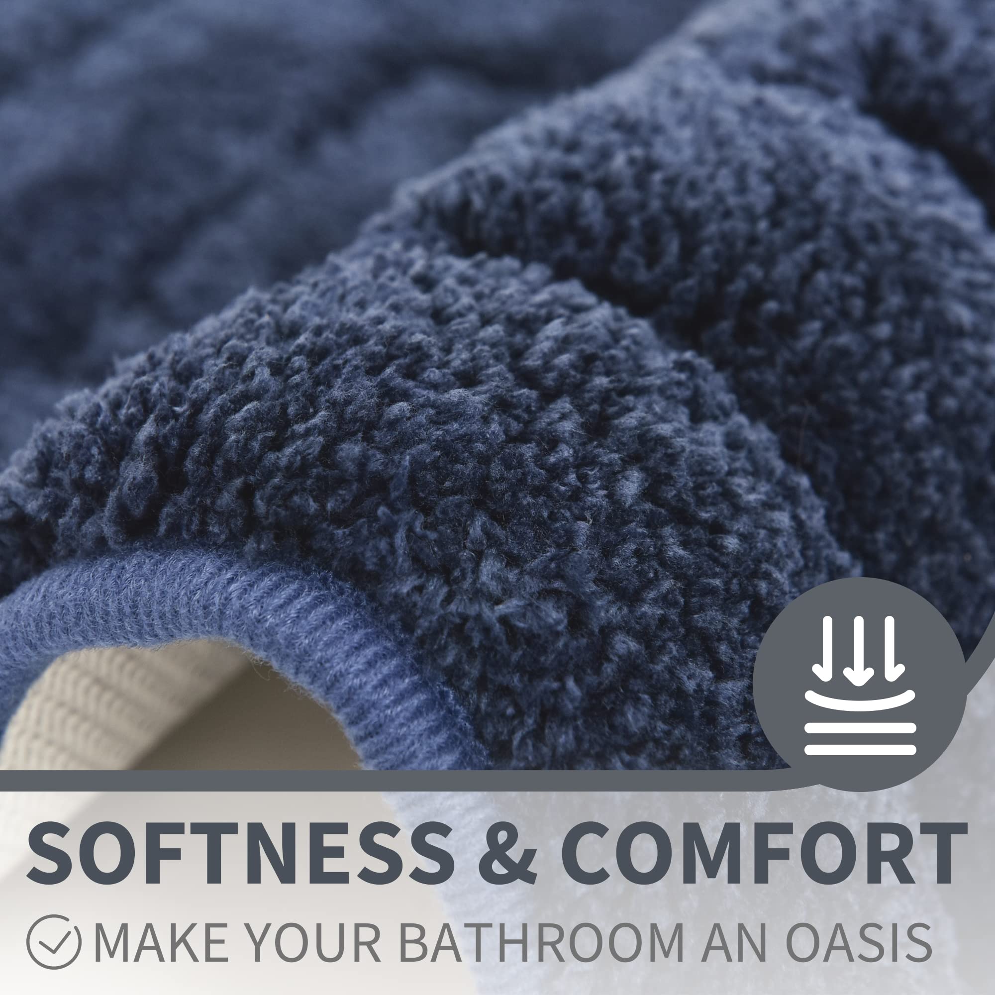 Granny Says Navy Bathroom Rugs, Bath Mats For Bathroom Non-Slip, Super Soft And Water Absorbent, Microfiber Bath Rugs Washable,