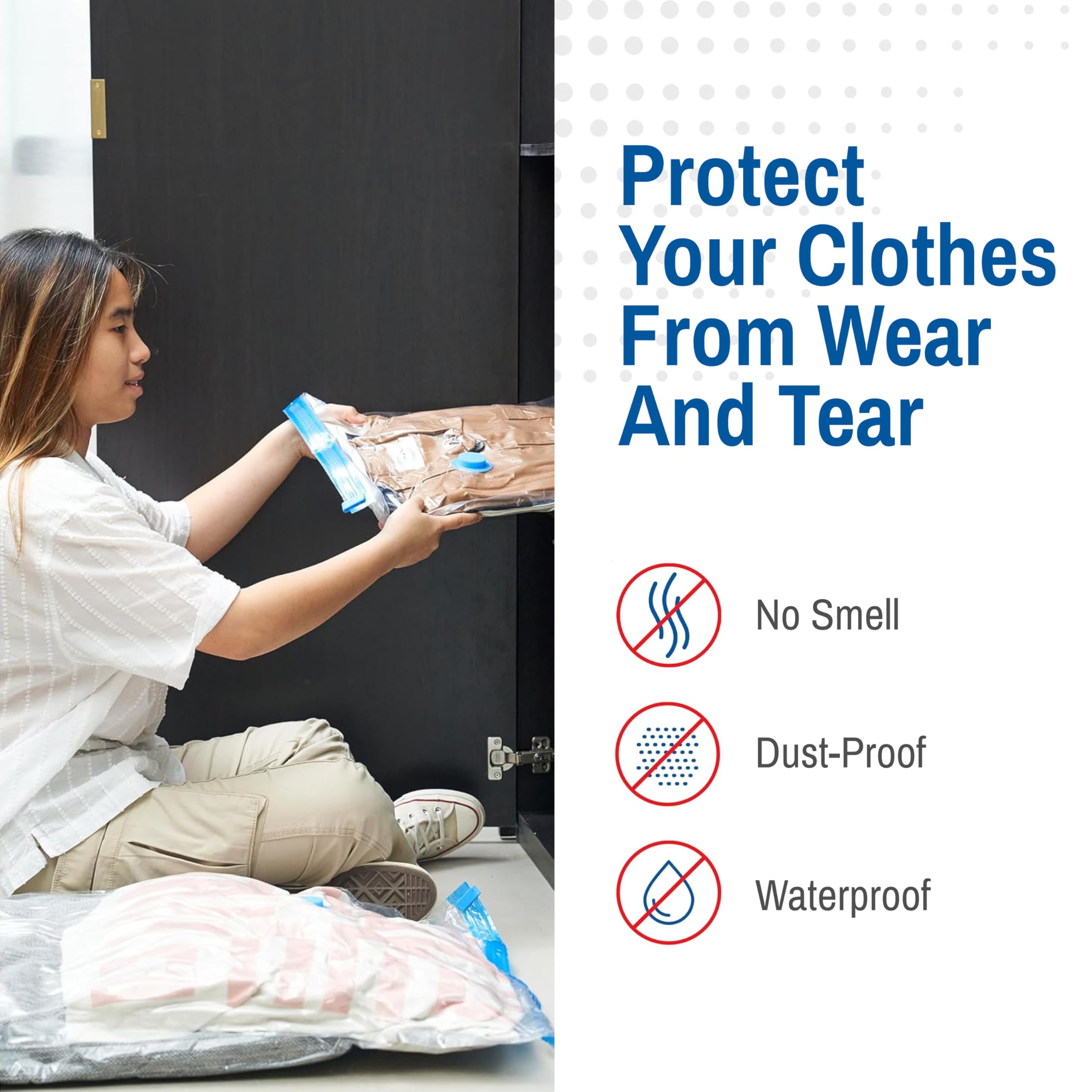 Spacesaver Vacuum Storage Bags (Jumbo 2 Pack) Save 80% on clothes Storage Space - Vacuum Sealer Bags for comforters  Blankets  Bedding  clothing - compression Seal for closet Storage Pump for Travel