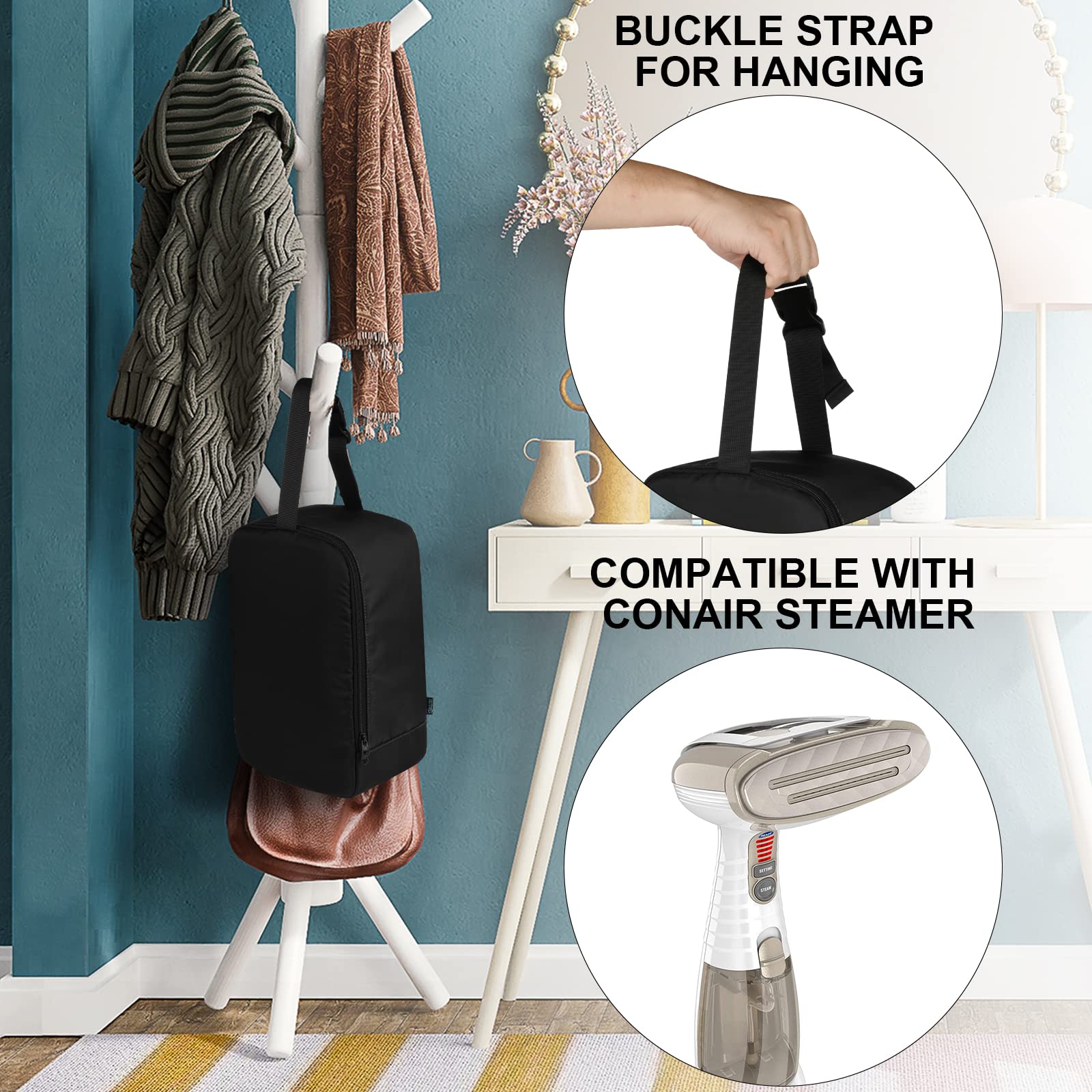 Beautyflier Travel Steamer Bag For Conair Clothes Steamer Storage, Portable Steamer Carrying Case Handheld Steamer Holder Iron C