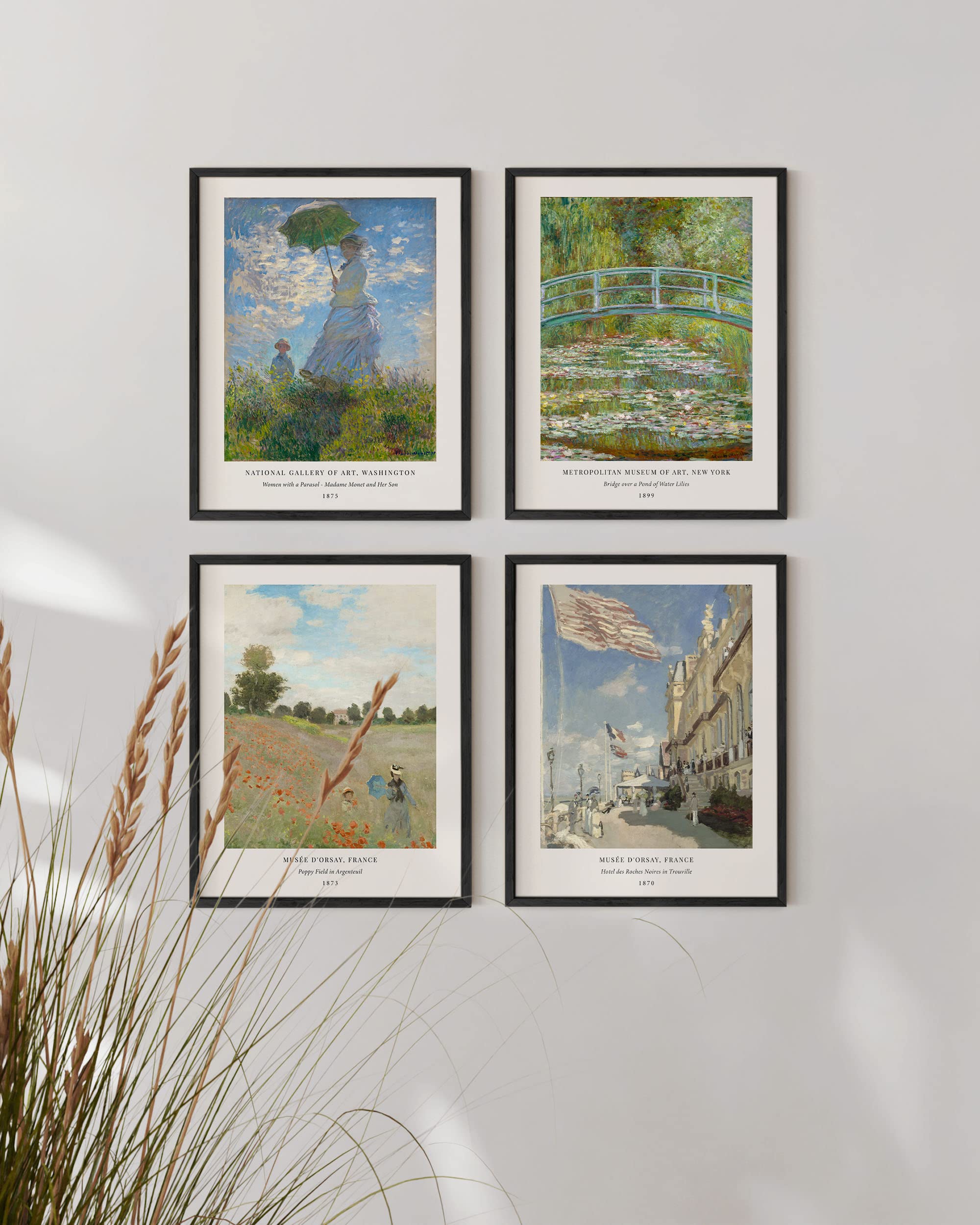 Haus And Hues Claude Monet Artwork Fine Art Paintings Set Of 4 Water Lilies Claude Monet Monet Poster Famous Art Prints Famous P