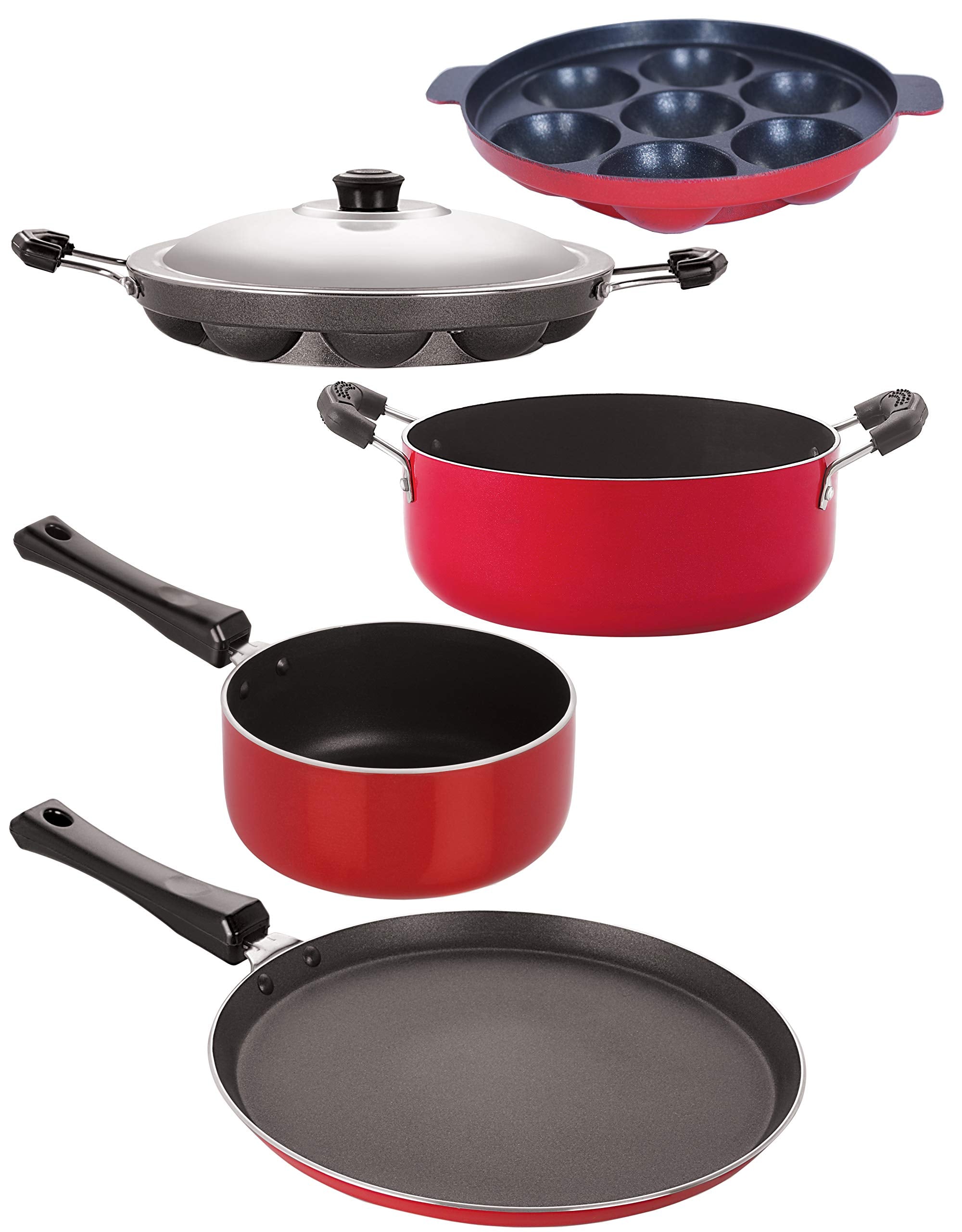 Nirlon NonStick Aluminium 5 Piece Gas Compatible Cookware Utensil Gift Set Online