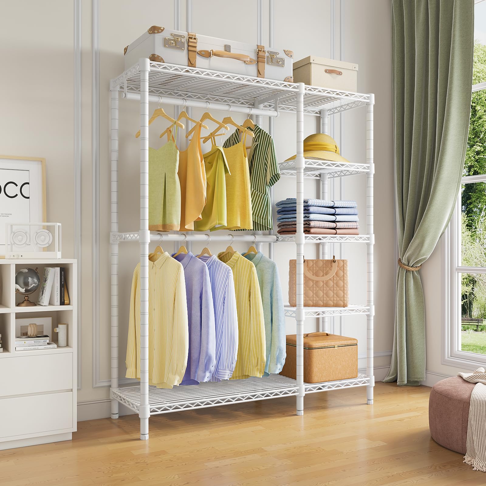 Vipek V7 Basic Garment Rack For Hanging Clothes Heavy Duty Clothes Rack With Shelves, Portable Closet Rack Metal Clothing Rack 5