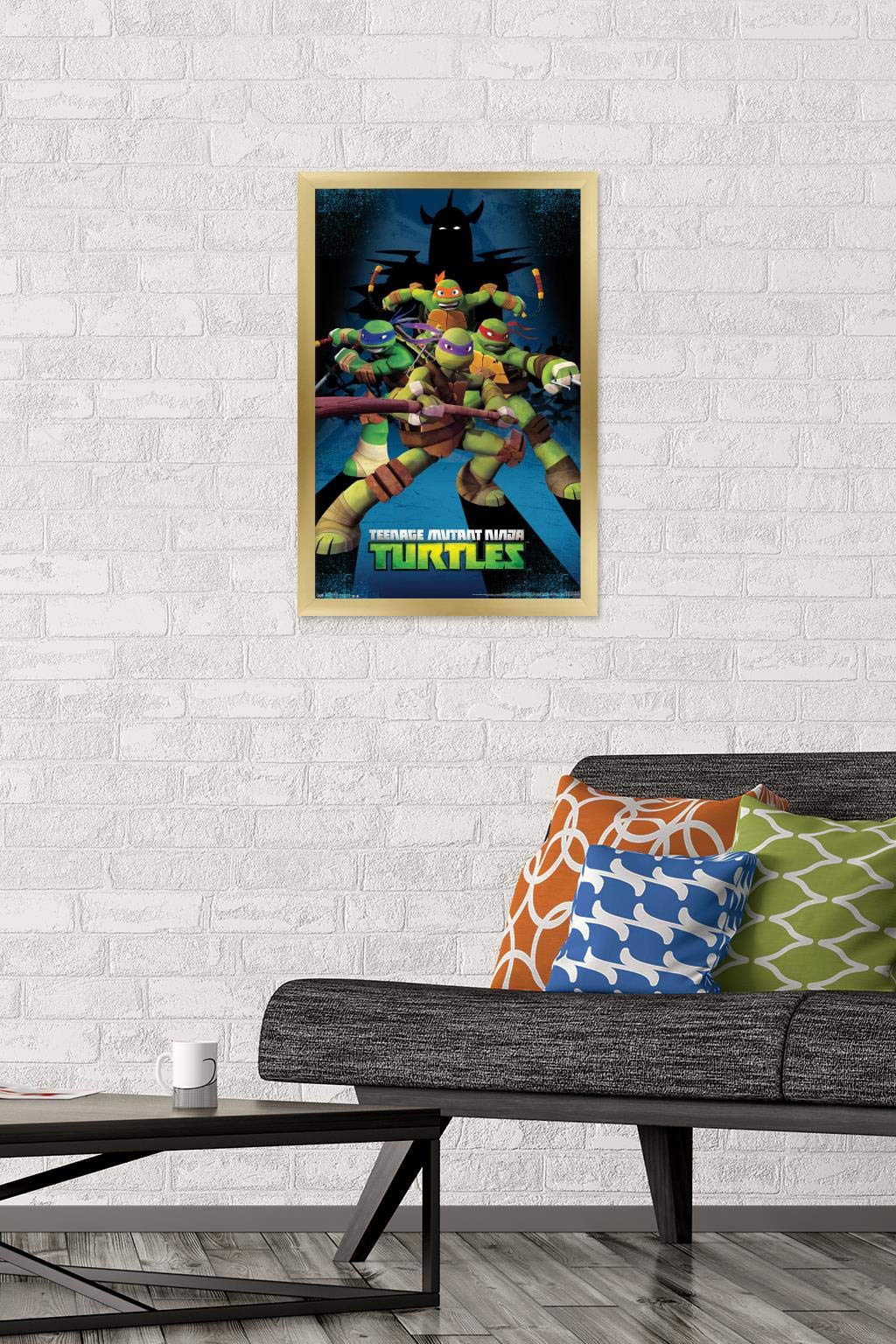 Trends International Nickelodeon Teenage Mutant Ninja Turtles - Assemble Wall Poster, 14.725'' X 22.375'', Gold Framed Version