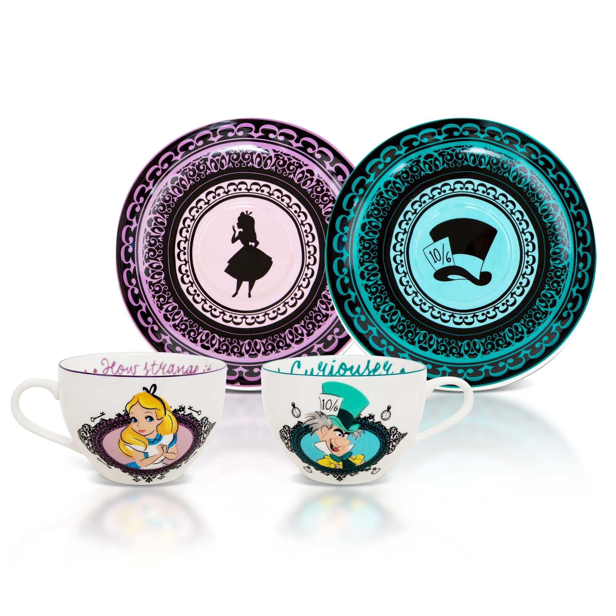 Disney Alice In Wonderland Mad Hatter Bone China Teacup And Saucer  Set Of 2
