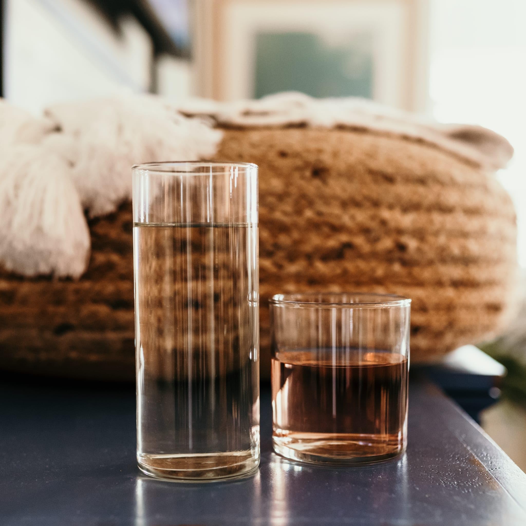 Libbey Miles Tumbler And Rocks Bar Glass Set, Clear, Sleek All-Purpose 16 Piece Glassware Set, Elegant Dishwasher Safe Dining Gl