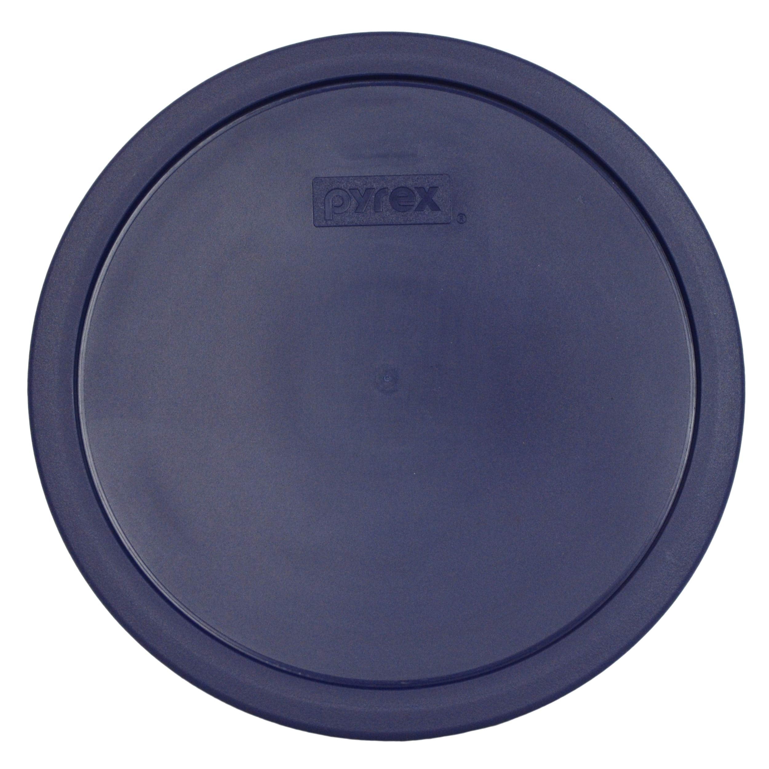 Pyrex 7403-Pc 10 Cup (1) Poppy Red (1) Blue Round Plastic Storage Lids Made In The Usa