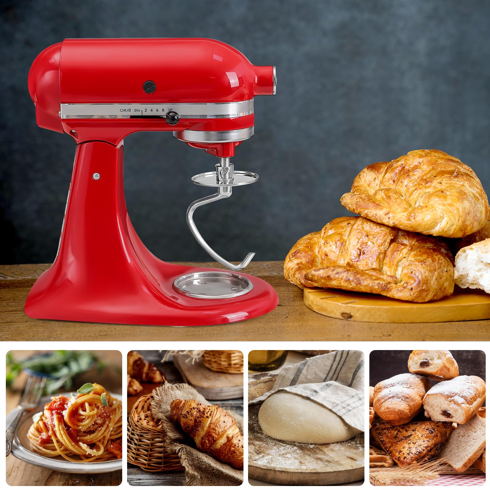 Rafbar Stainless Steel Dough Hook For Kitchenaid 4.5-5 Quart Tilt-Head Stand Mixer, Versatile, Spiral Design, Corrosion Resistan