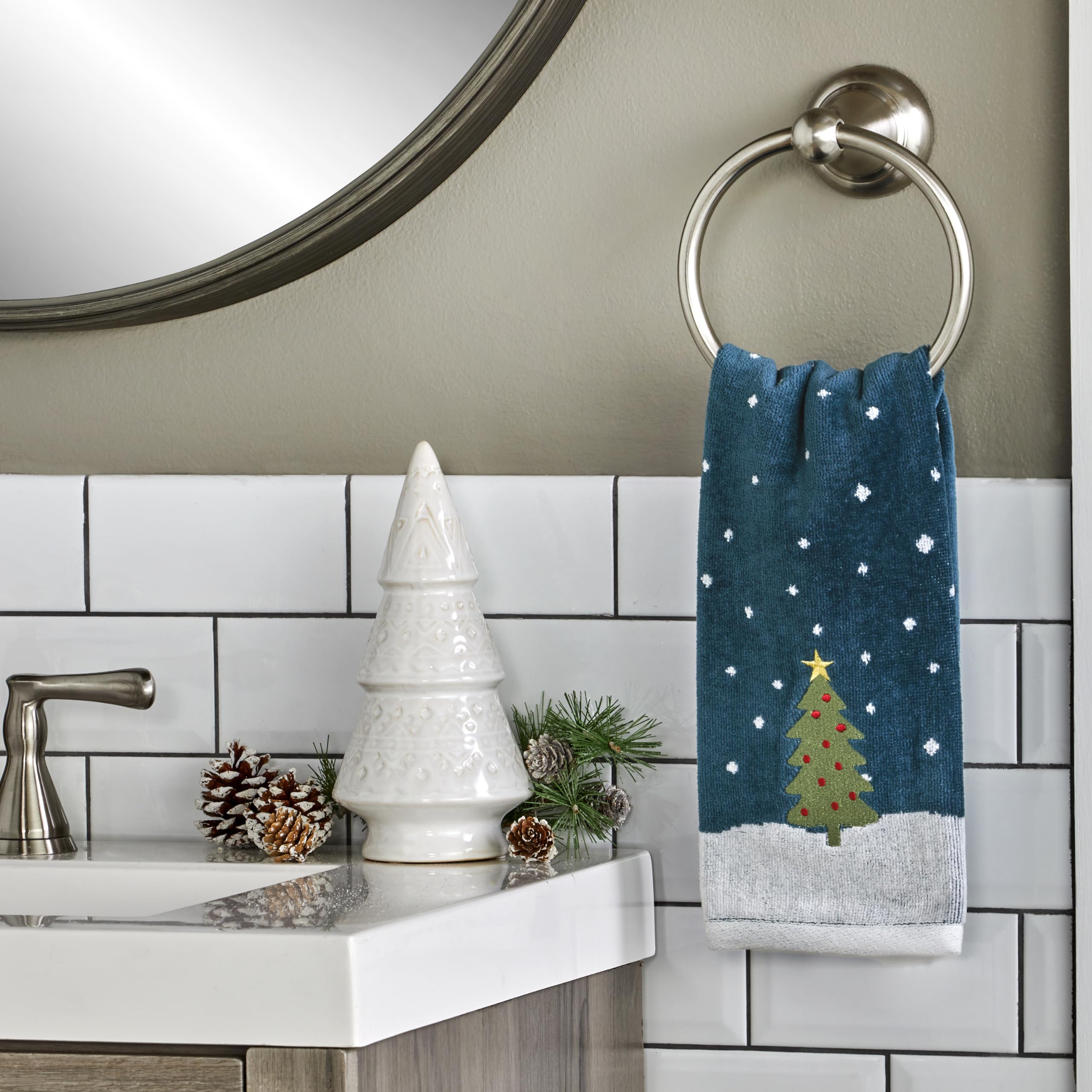 SKL Home Hand Towel Set - Simple Tree, 2 Count, Soft and Absorbent, Model W1027600835203