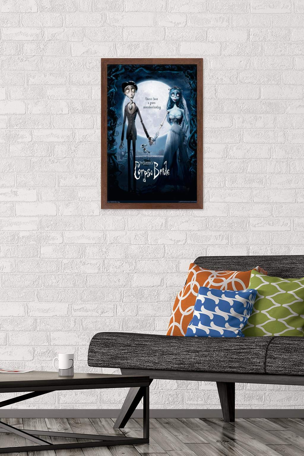 Trends International Tim Burton'S The Corpse Bride - One Sheet Wall Poster, 14.725'' X 22.375'', Mahogany Framed Version