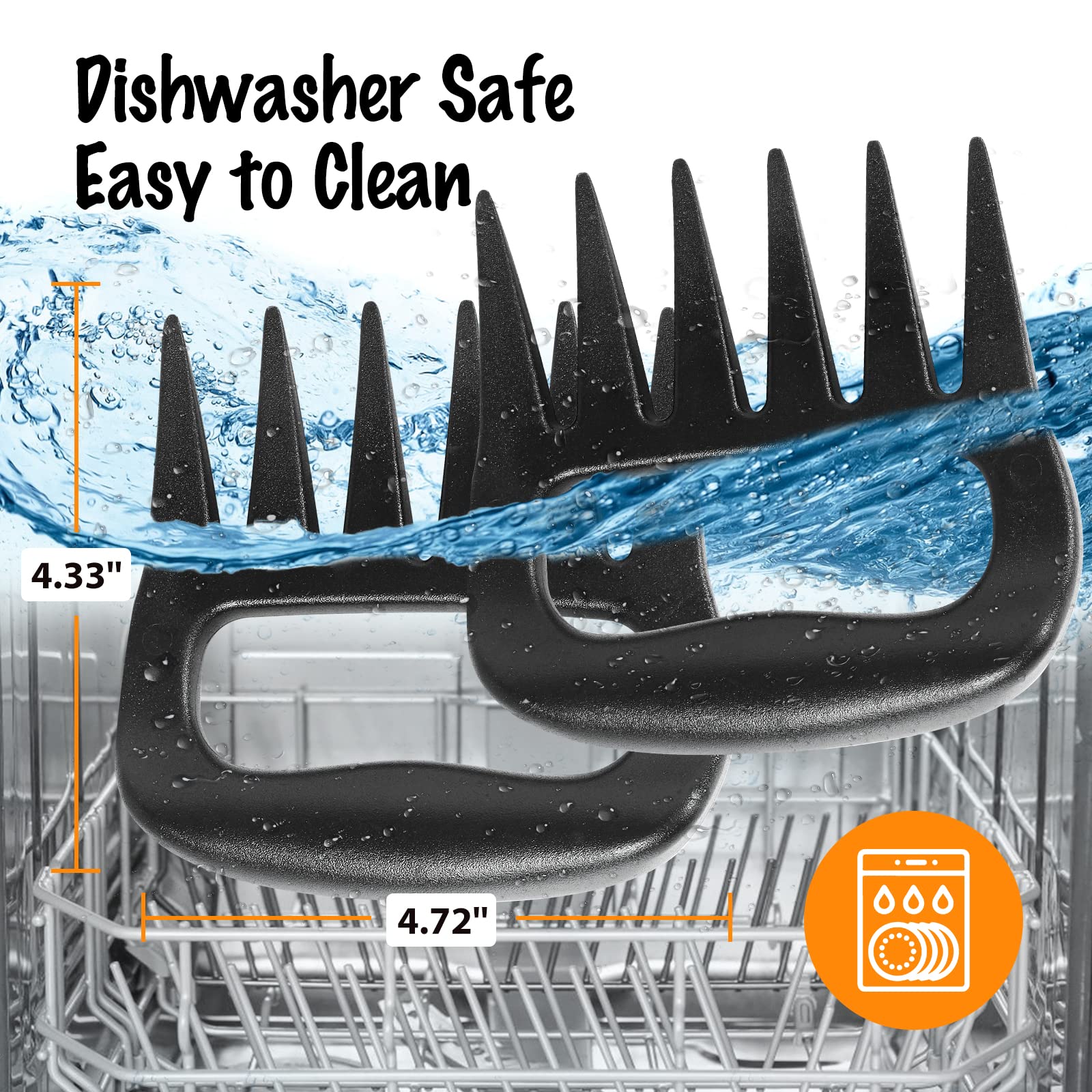 Meat Claws for Shredding  Solid Heavy Duty Meat Shredder Tool Bear Claws - Funny Stocking Stuffers for Men Dad- Smoker Grill Accessories for BBQ Gifts for Men - One Pair