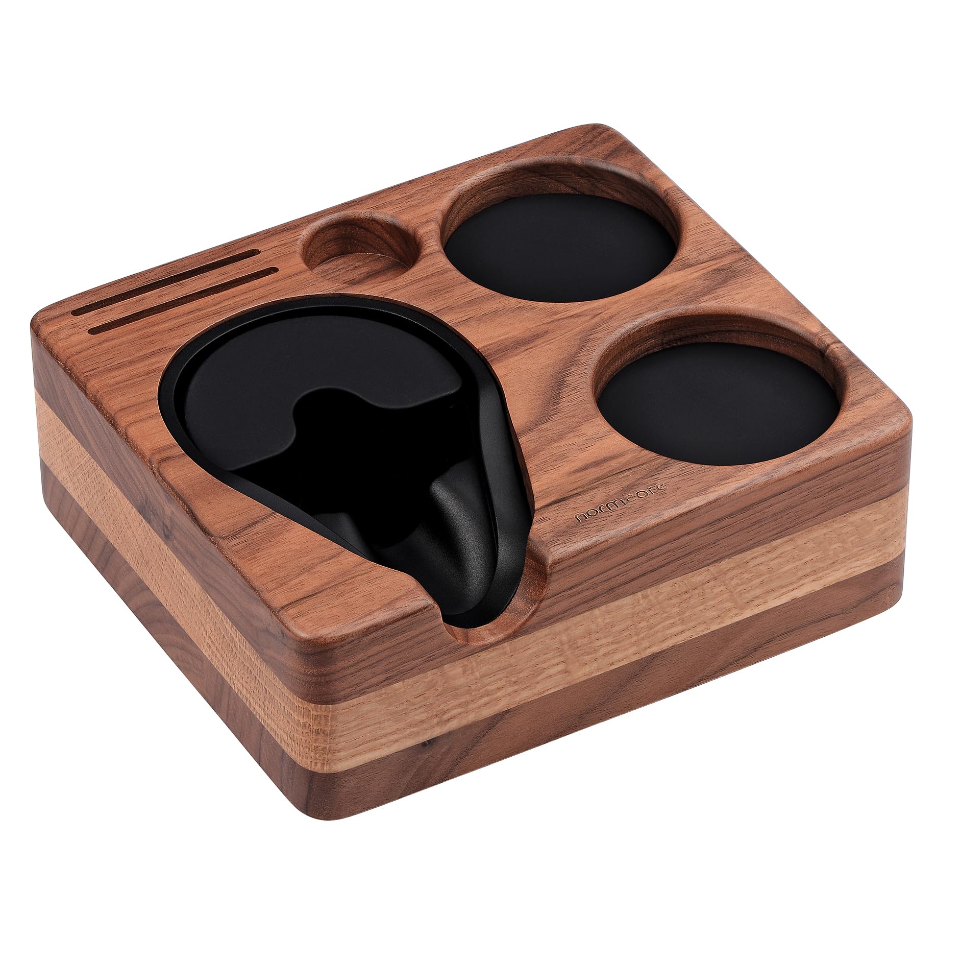 Normcore Tamping Station, Natural Walnut Espresso Tamping Mat, Wooden Compact Coffee Tool Organizer For 58Mm Portafilter, Tamper