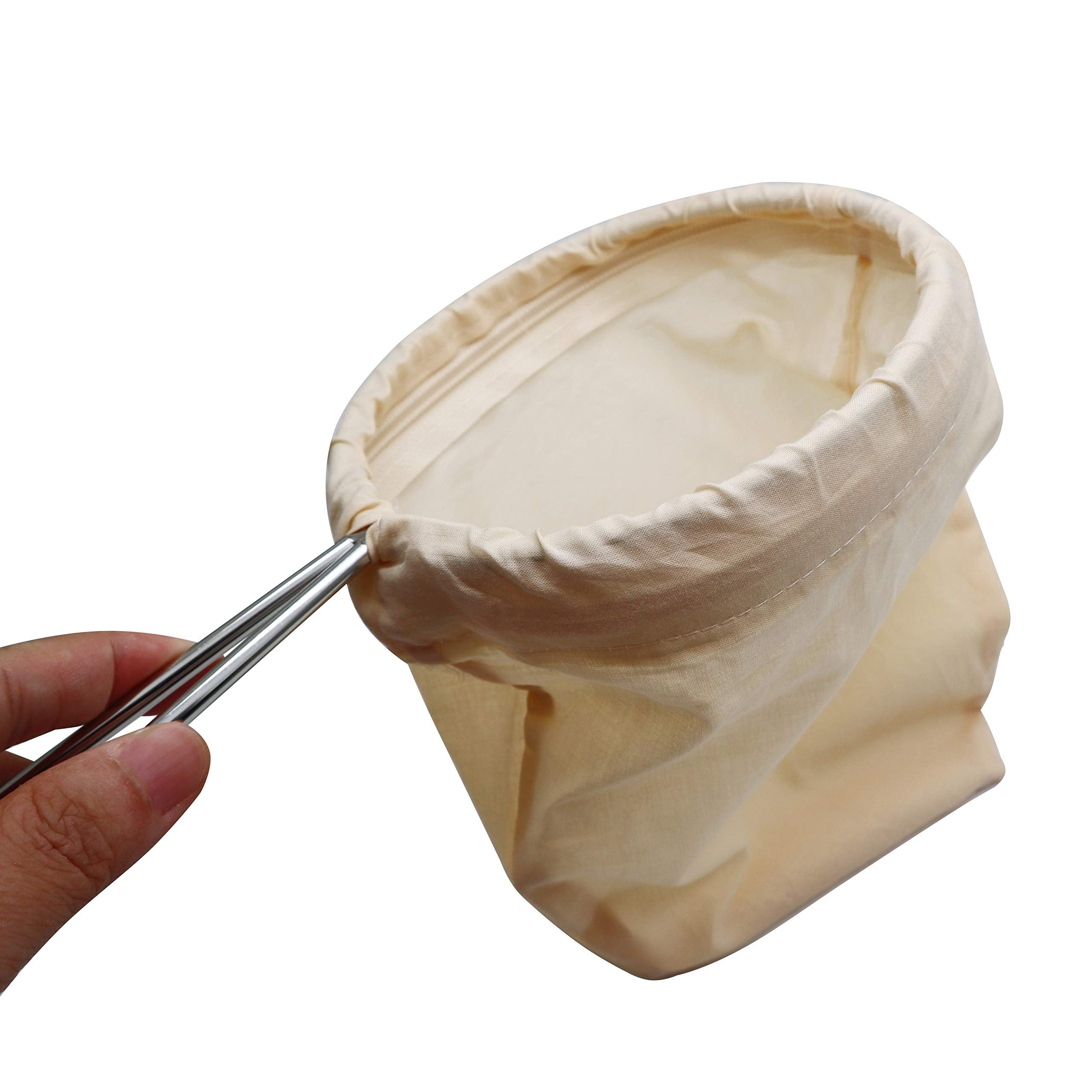 Eiks 5.5'' Thai Tea Filter Milk Tea Strainer Bag Coffee Dripper Traditional Style Organic Cotton Bag