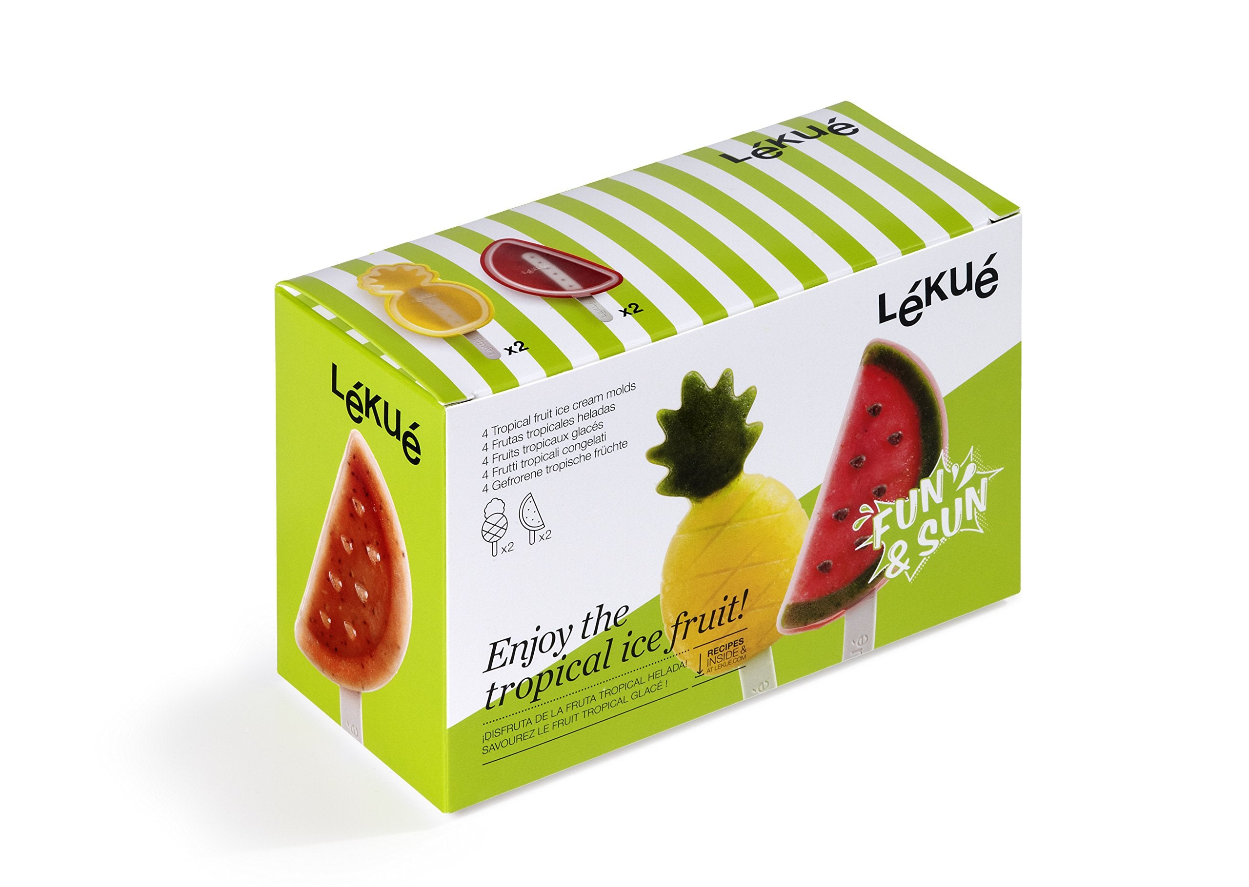 Lekue Tropical Fruit Ice Cream Pop Molds (4 Units), Multi