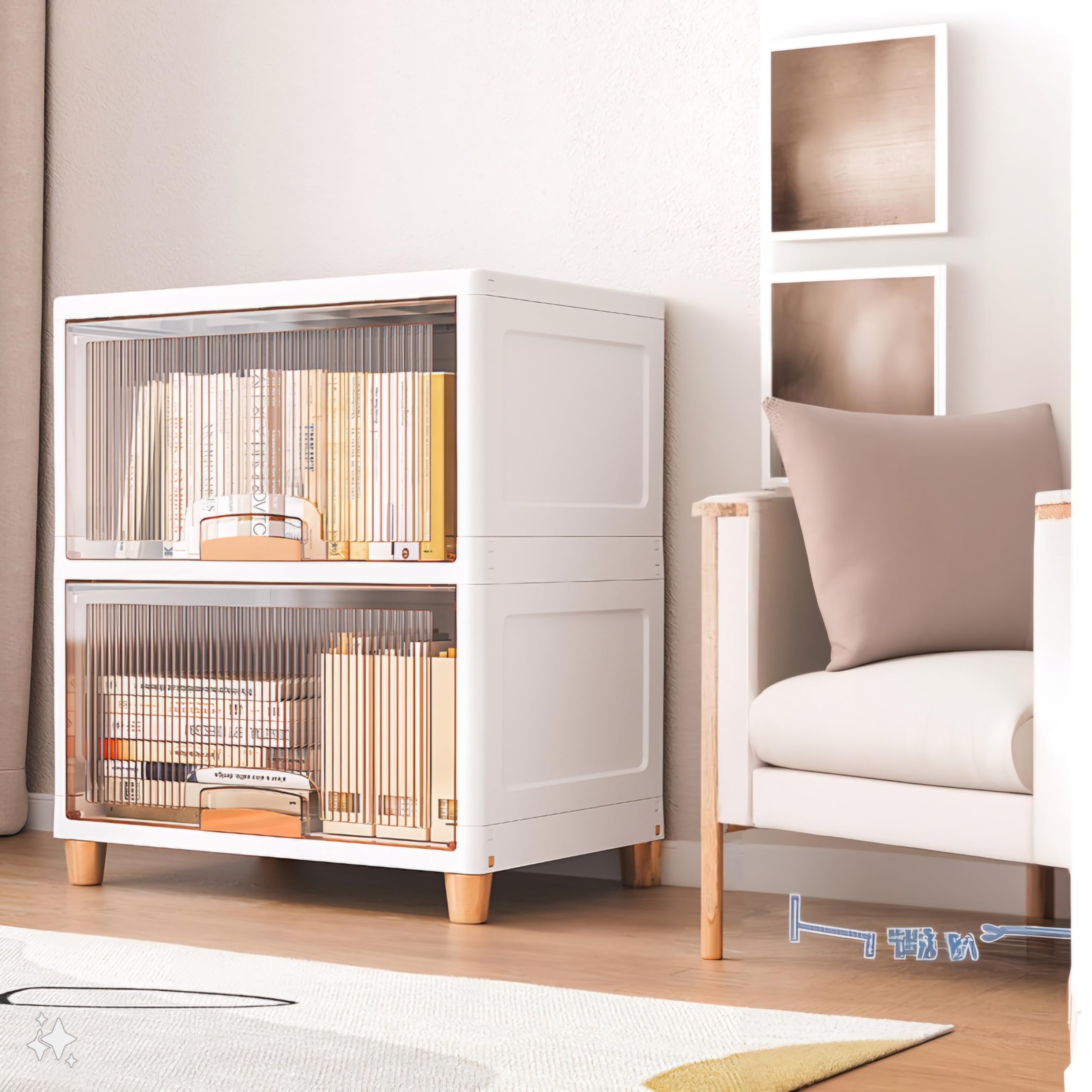 Mechdel Cupboard Rack For Clothes Plastic Cabinet For Storage Foldable Wardrobe For Clothes Plastic Cloth Rack For Storage Cloth