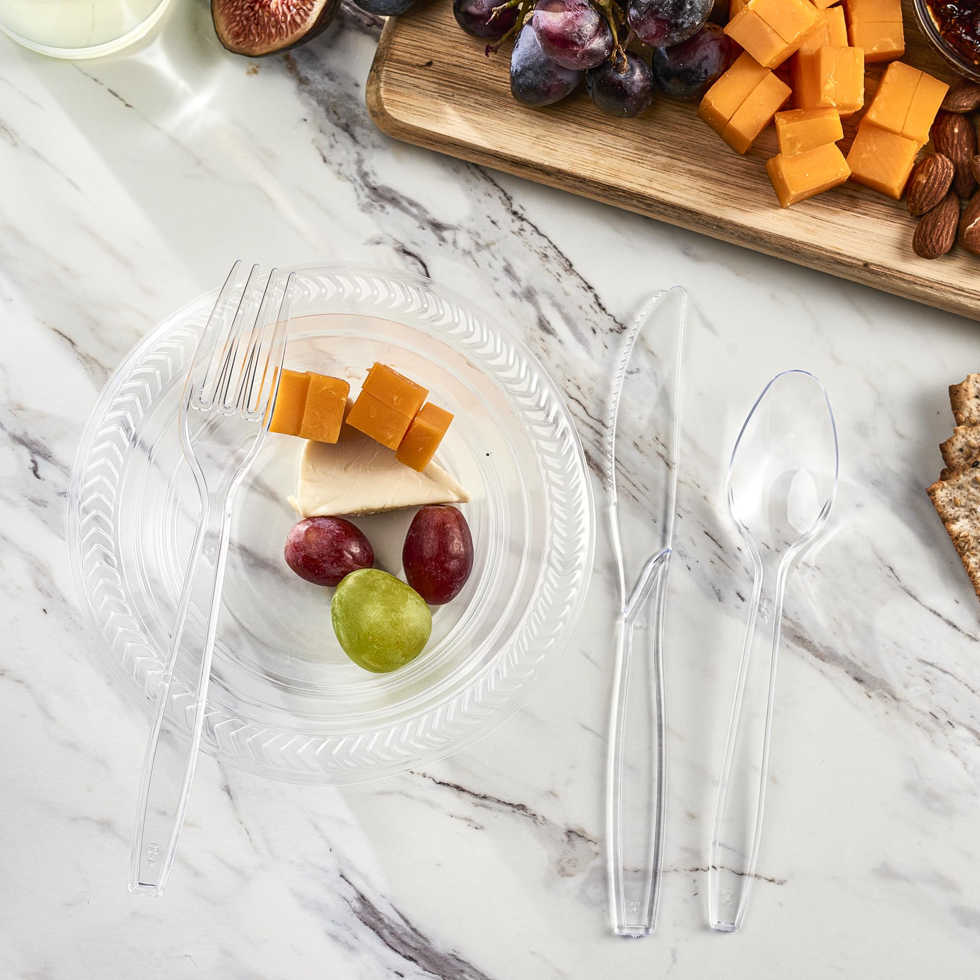 Plasticpro Disposable Clear Plastic Tea Spoons Heavyweight 100 Count