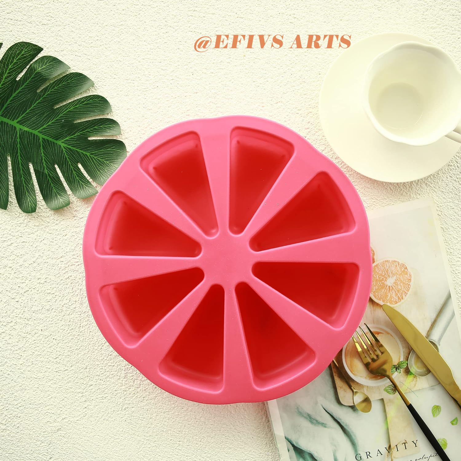Efivs Arts 8 Cavity Cake Slice Mold Scone Pan Mold Pizza Slice Baking Mold Cornbread Mold Mousse Cake Pizza Mold Triangle Soap M