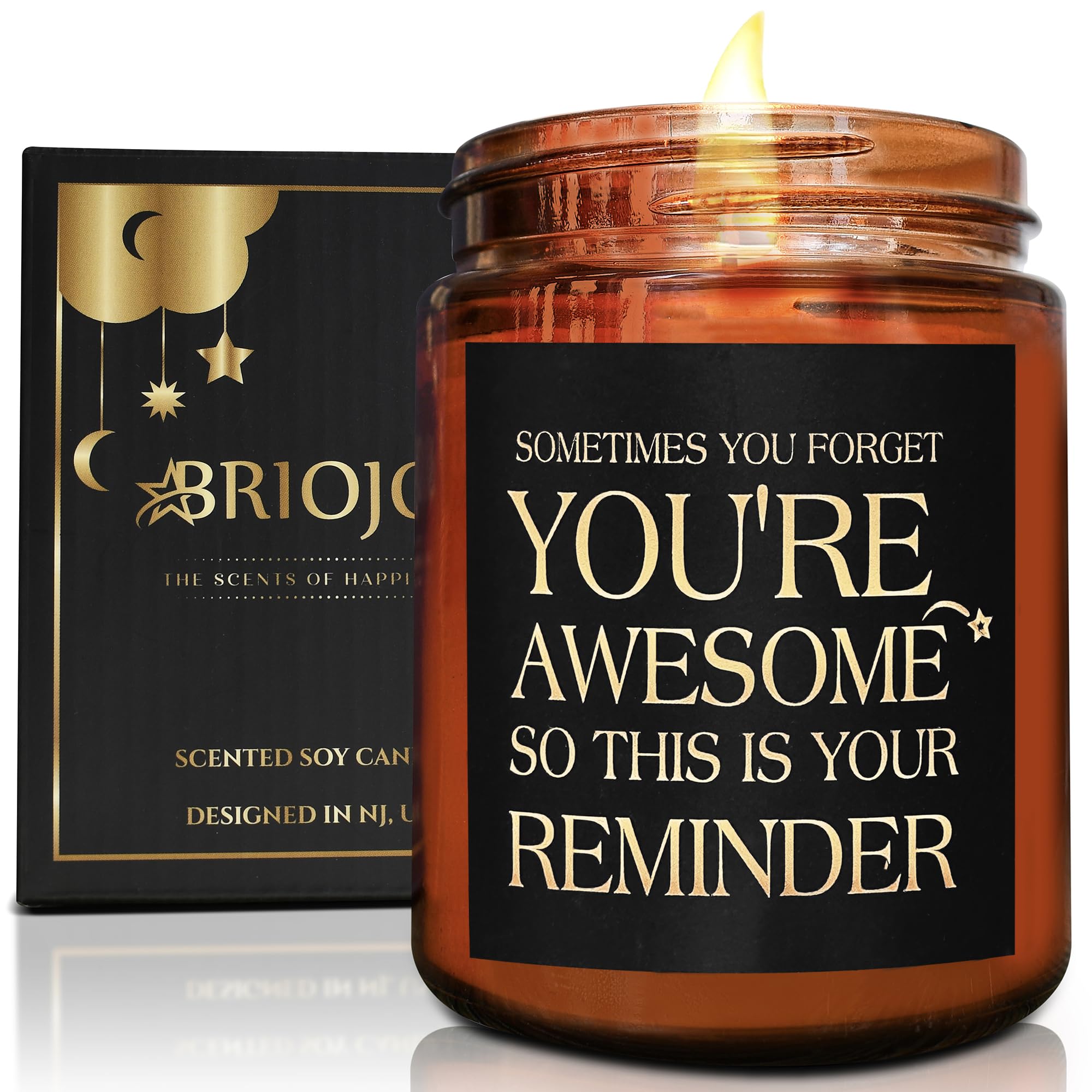 Briojoy Youre Awesome Soy Candles for Women - Fun Friendship, Birthday Gifts for Best Friend Men - Gifts for Her Sister Wife Mo