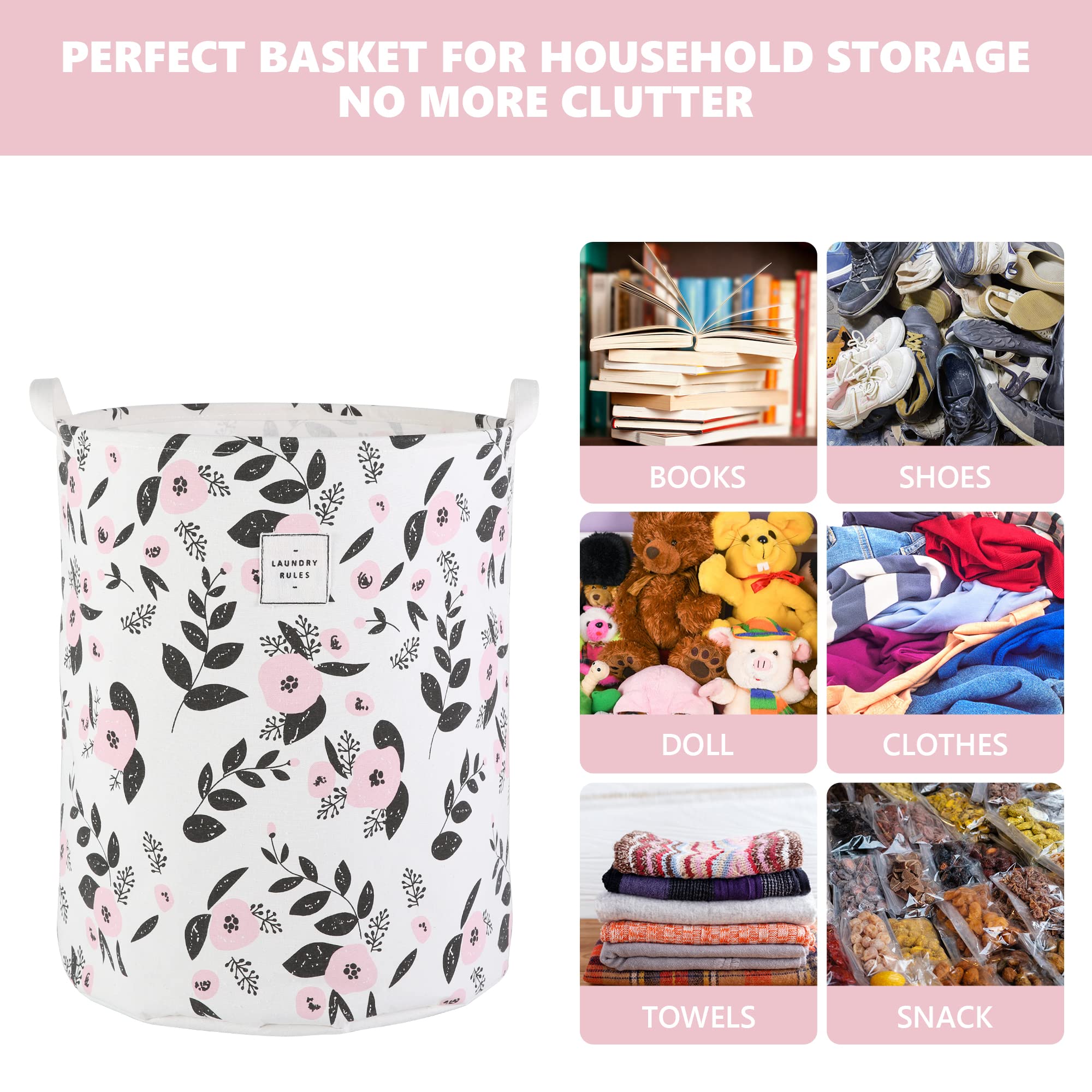 Large Foldable Laundry Basket Hamper Holder Portable Tall Collapsible Laundry Hamper Nusery Storage Basket Bin With Handles, Can