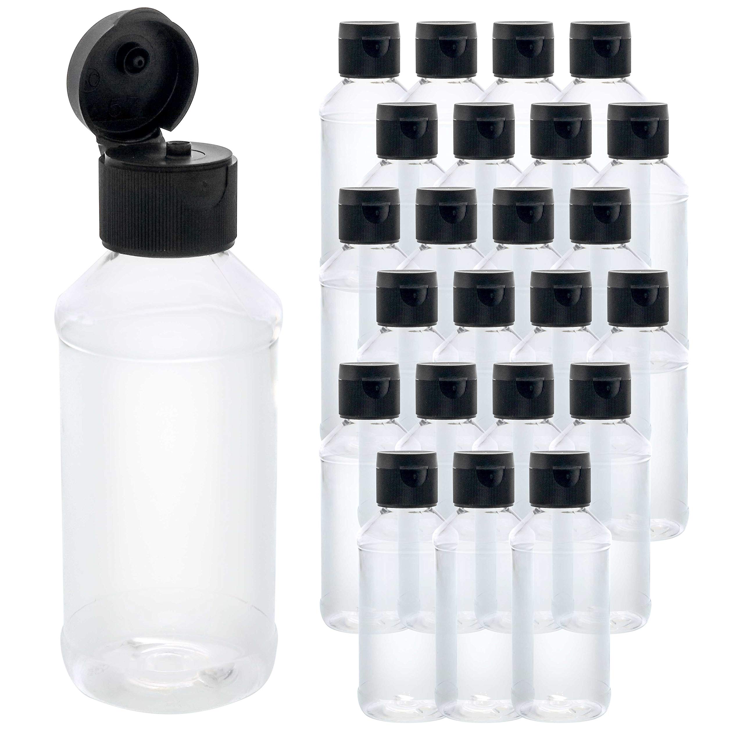 U.S. Art Supply 4 ounce Squeeze PET Plastic Bottles with Flip Cap  BPAfree, food safe, medical grade plastic, acrylic pouring 